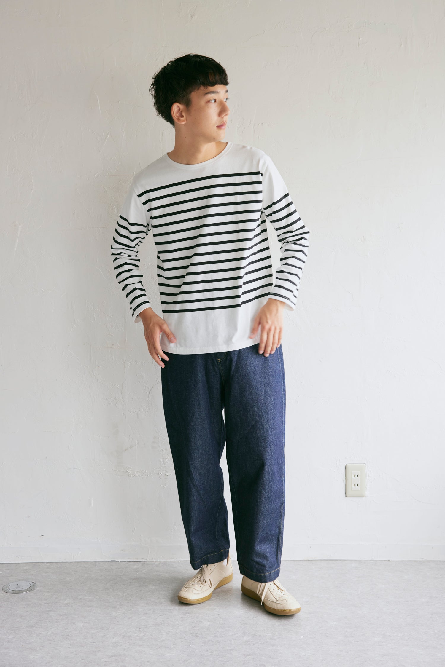 YARRA NEU　オーガニックコットンパネルボーダーカットソー　NU-5411-402