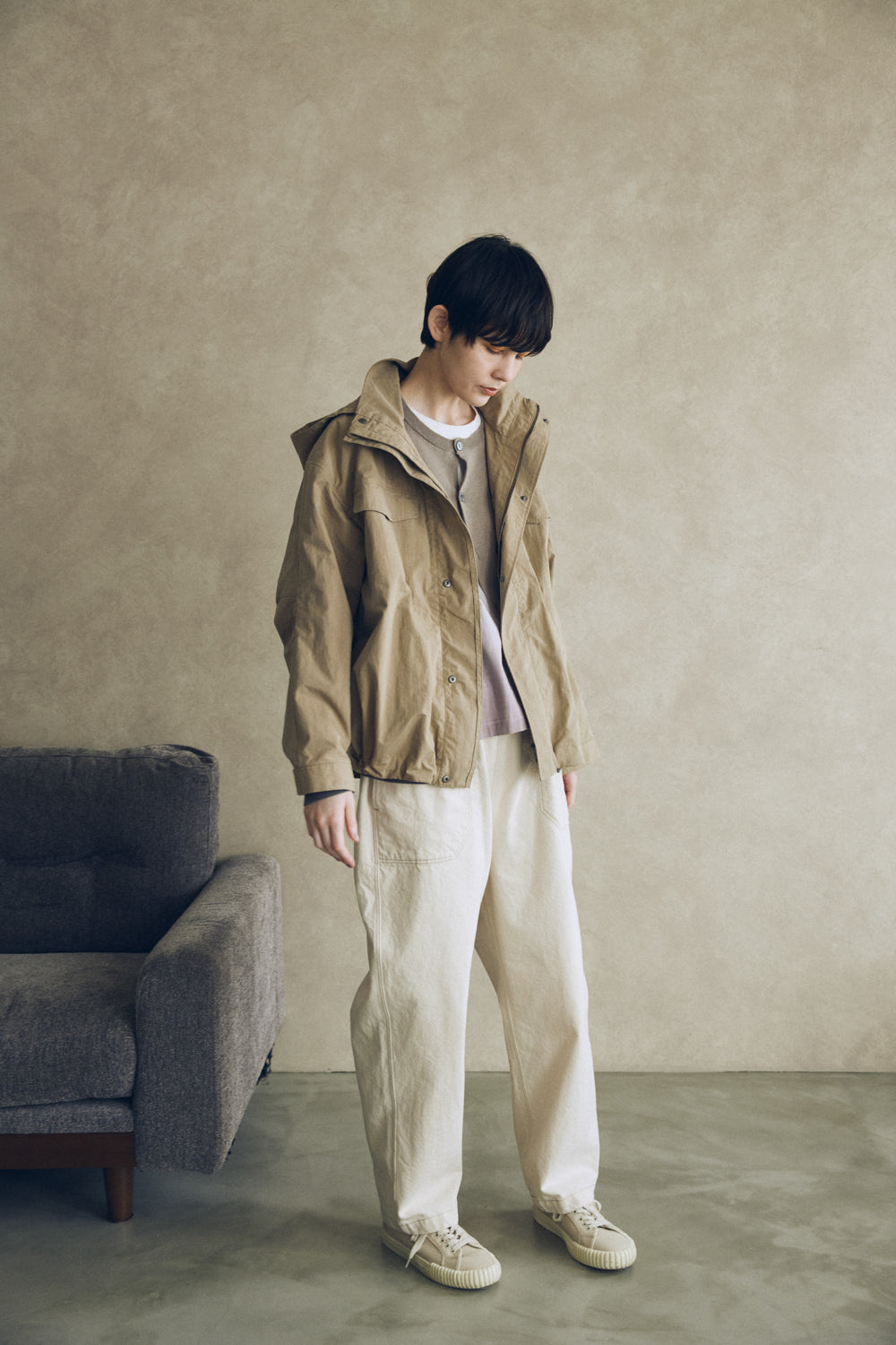 YARRA NEU　C/NYフード付ミドルブルゾン　NU-5547-413