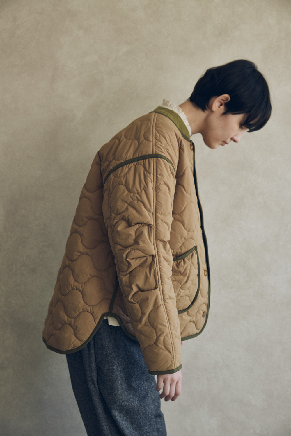 YARRA NEU　sorona中綿配色キルティングジャンパー　NU-5557-427