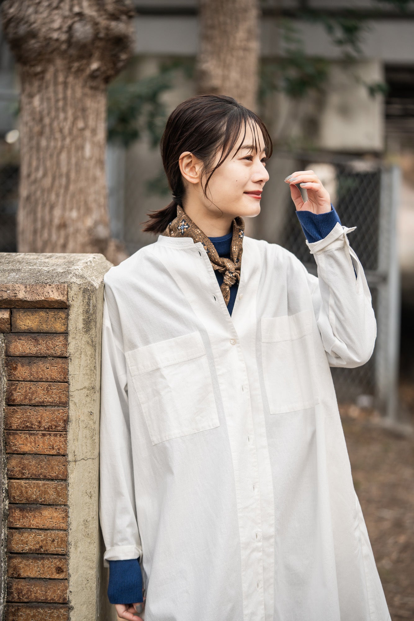 YARRA INDIAスタンドステッチ衿ワンピース YR-1544-233