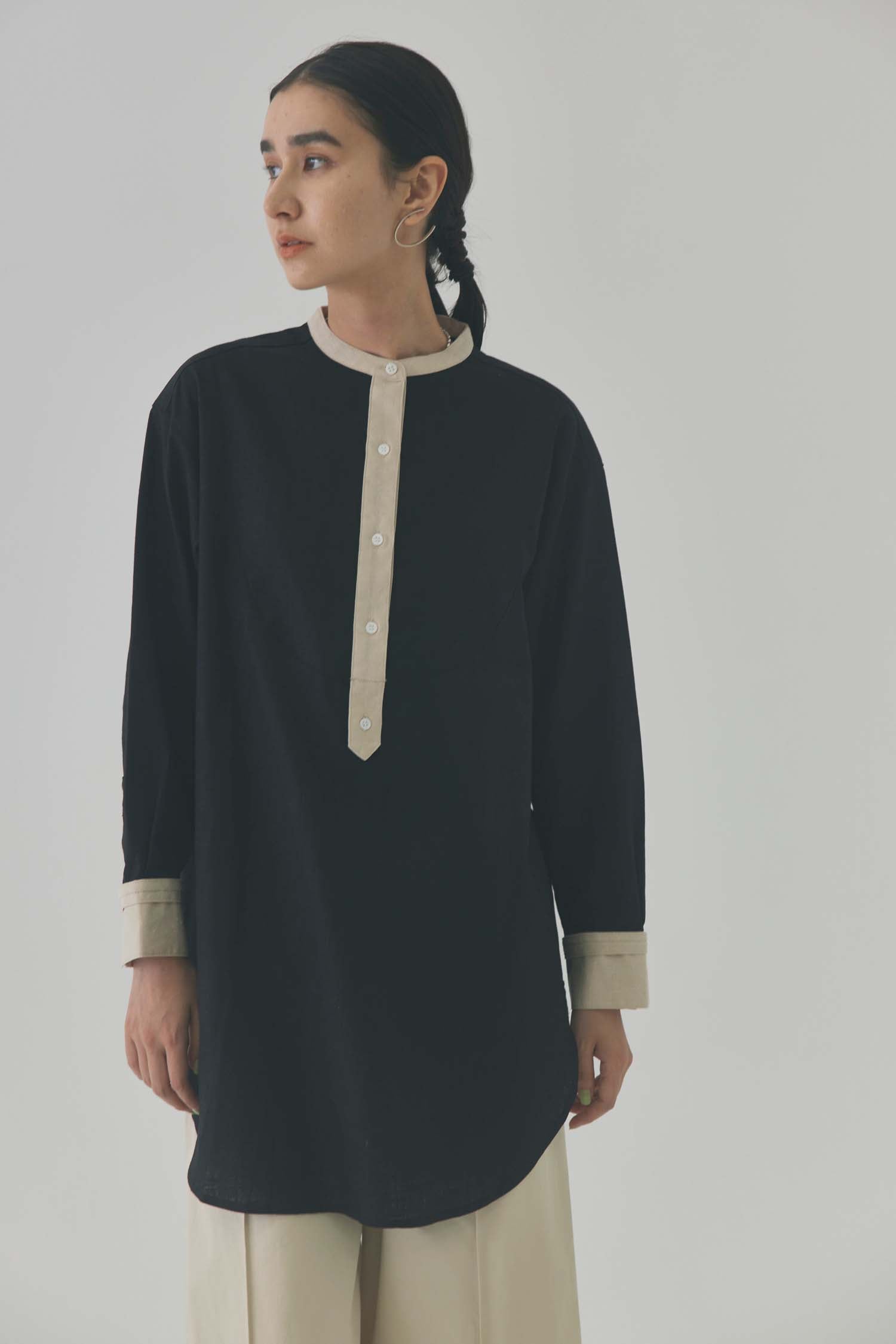 doux bleu　ラミークレリックチュニックシャツ　DB-2413-023