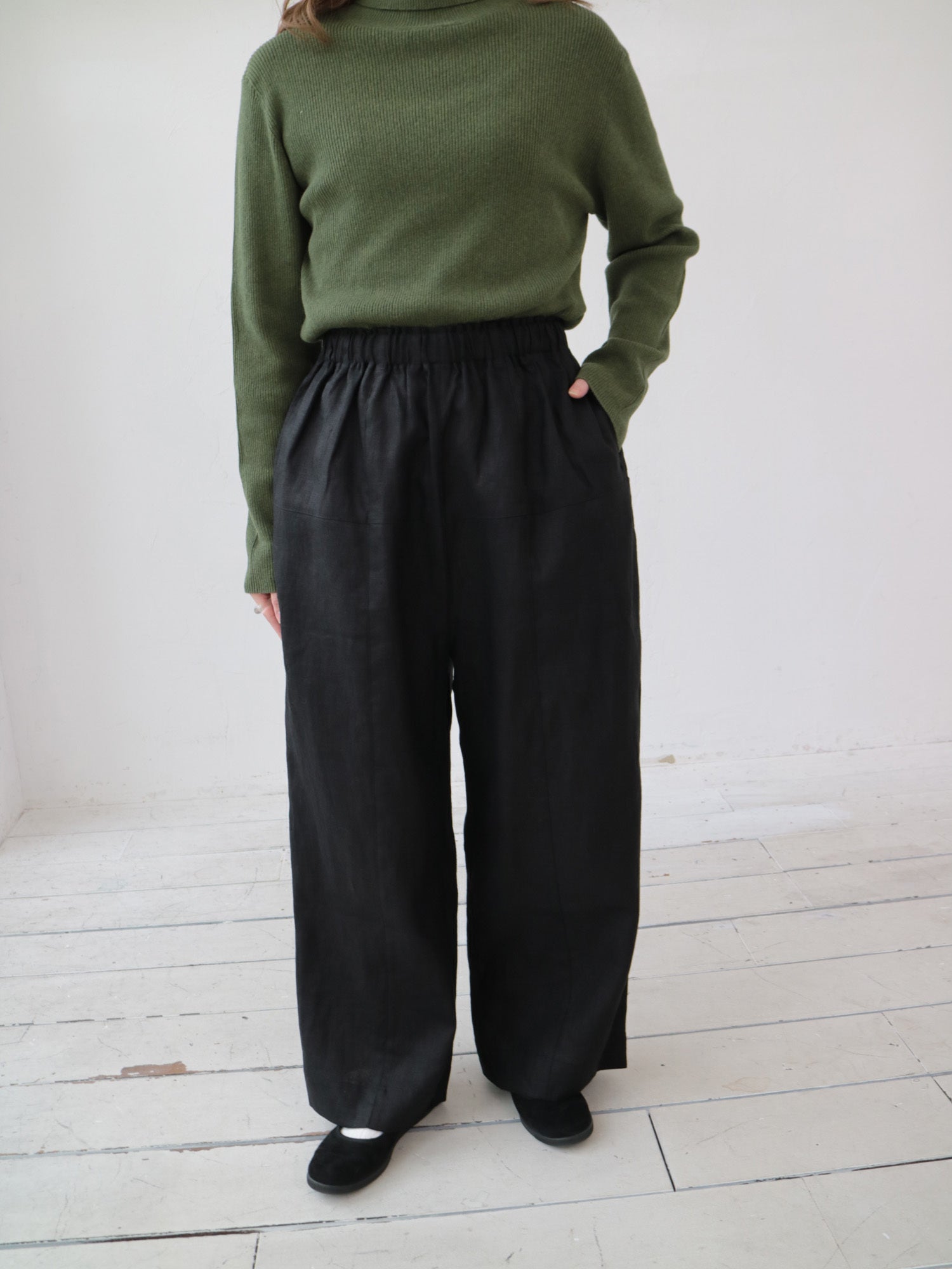 YARRA　リネン100デザインパンツ　YR-1545-216