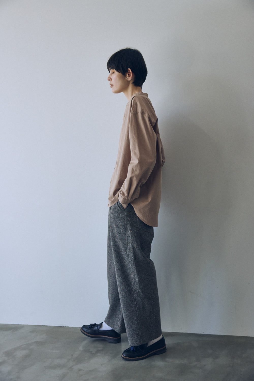 YARRA NEU　カラーネップ起毛パンツ　NU-5555-424