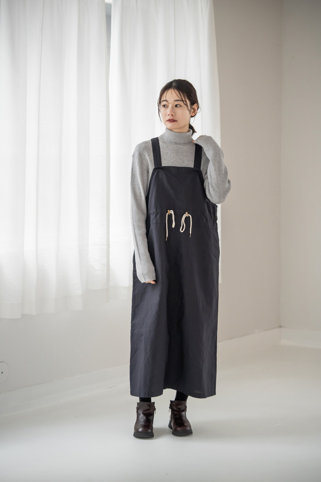 YARRA　ハーフリネンデザインジャンパースカート　YR-1544-236