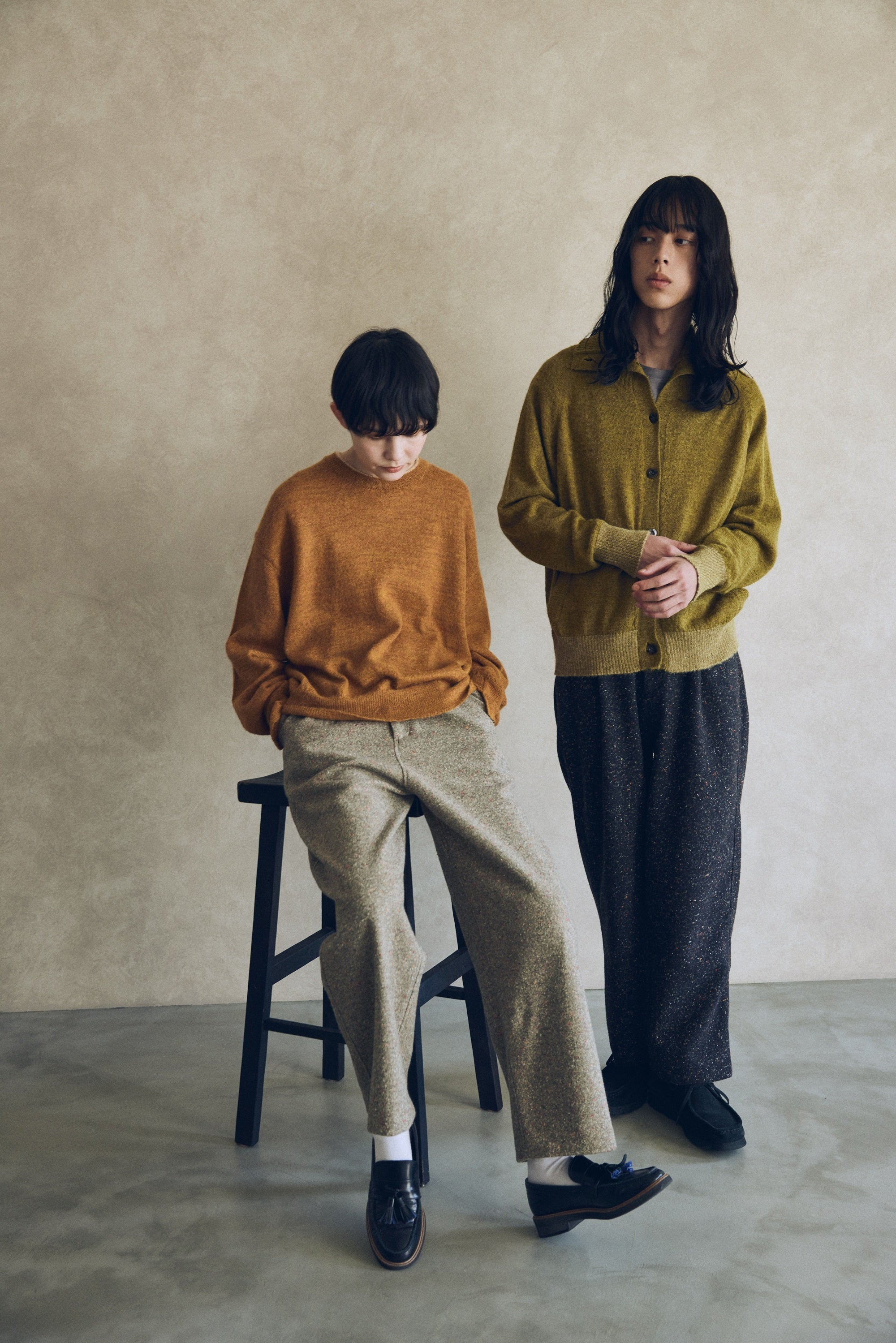 YARRA NEU　カラーネップ起毛パンツ　NU-5555-424