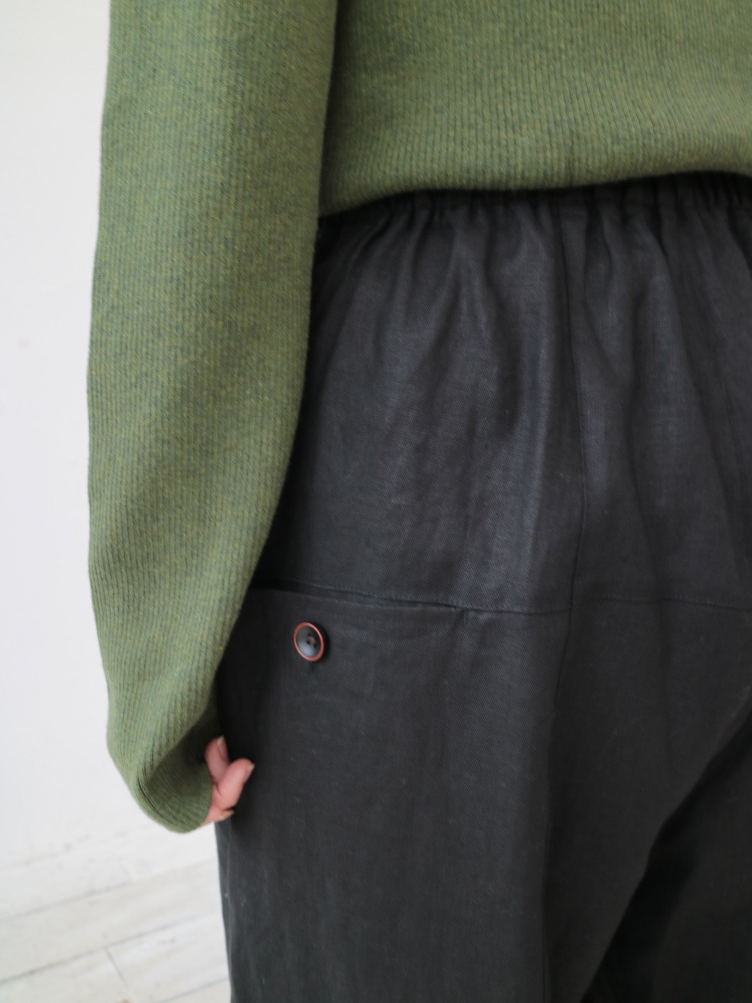 YARRA　リネン100デザインパンツ　YR-1545-216