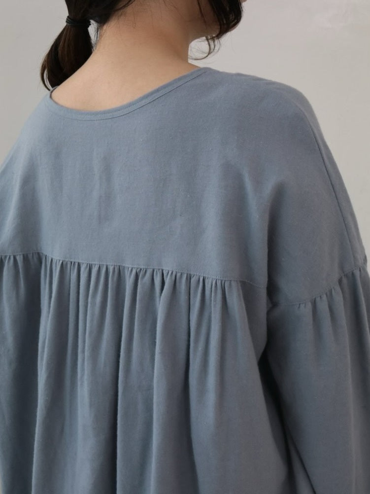 YARRA　オリジナルツイルヨークギャザーブラウス　YR-1553-248