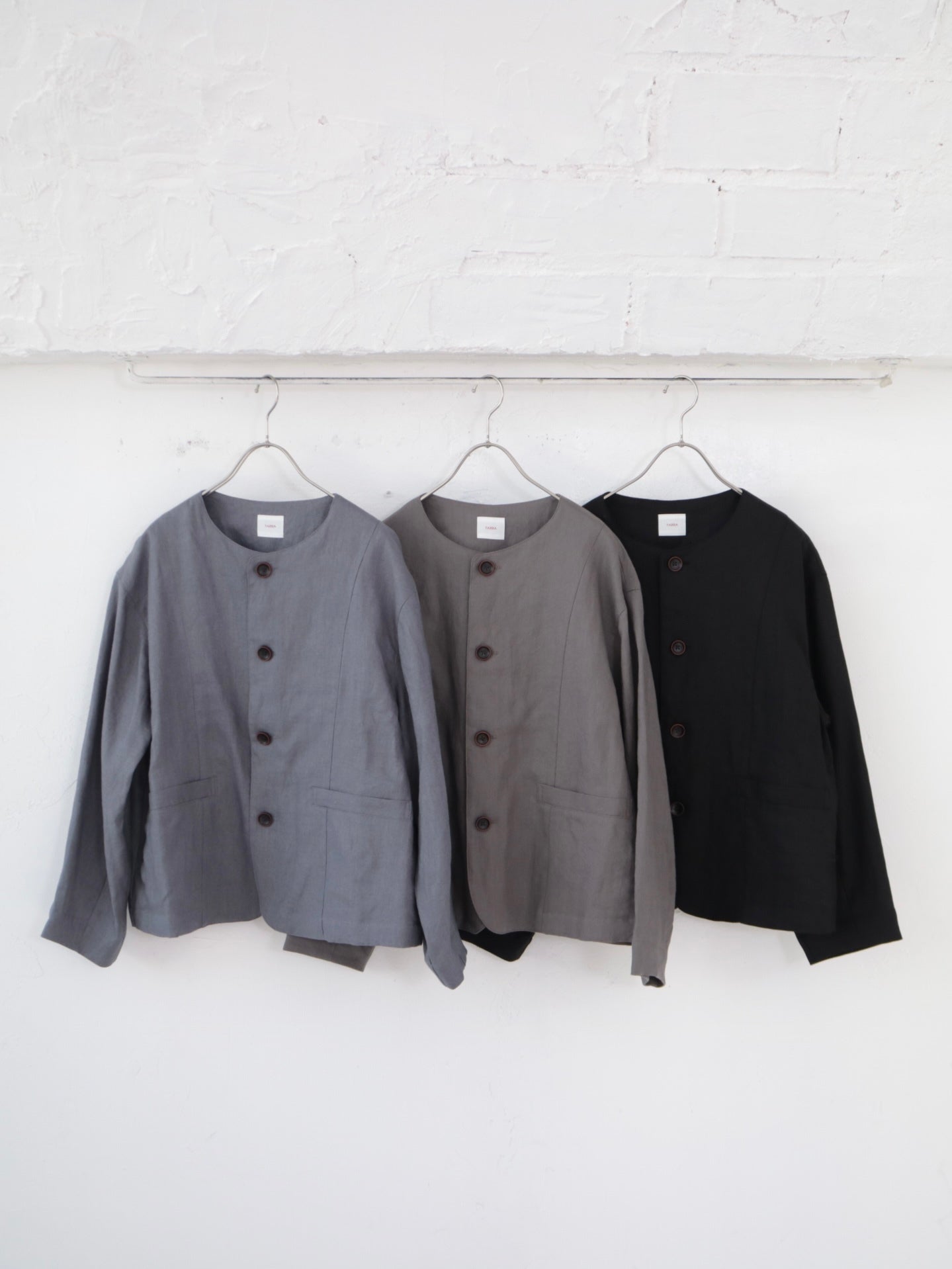 YARRA　リネン100ノーカラージャケット　YR-1547-215