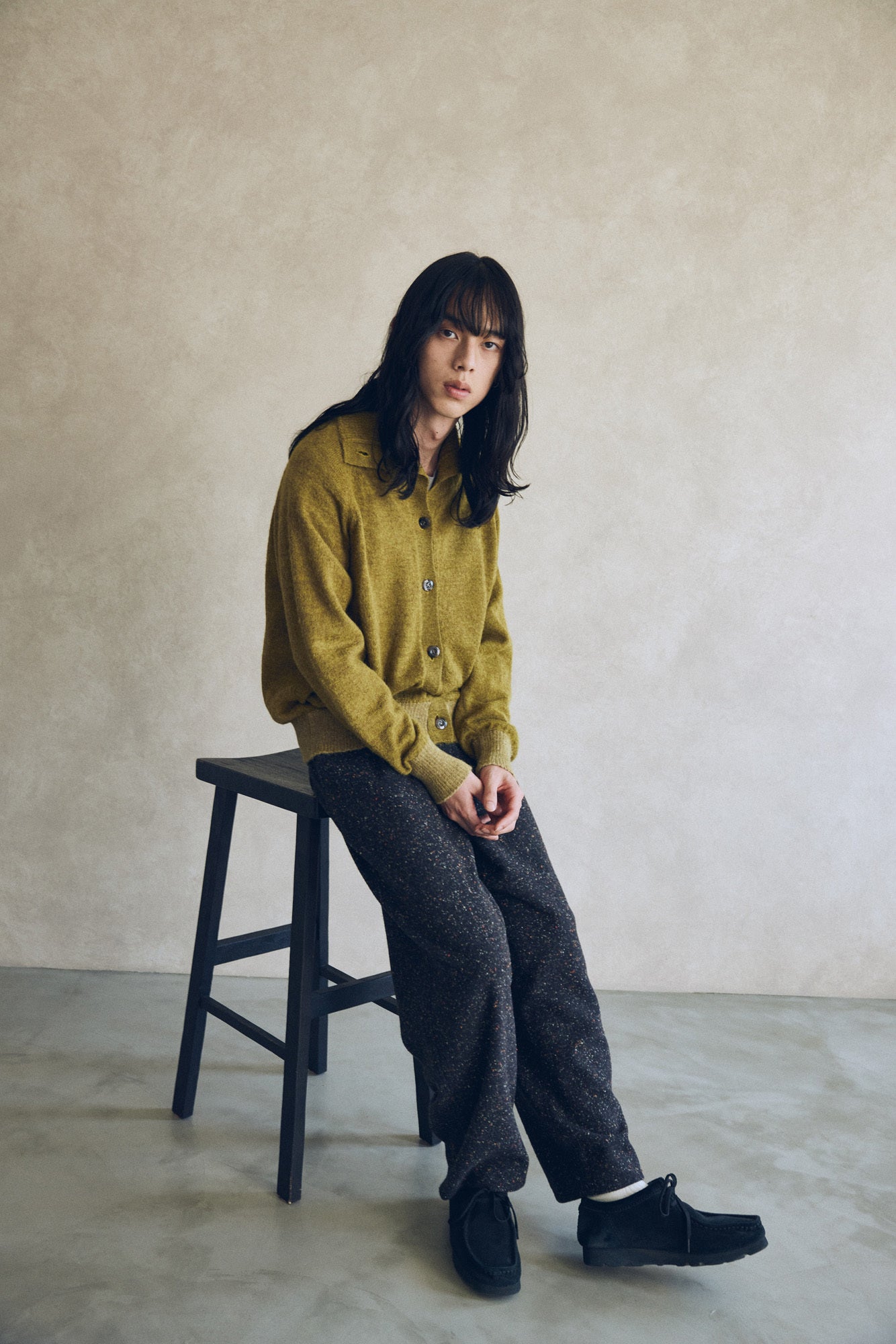 YARRA NEU　カラーネップ起毛パンツ　NU-5555-424