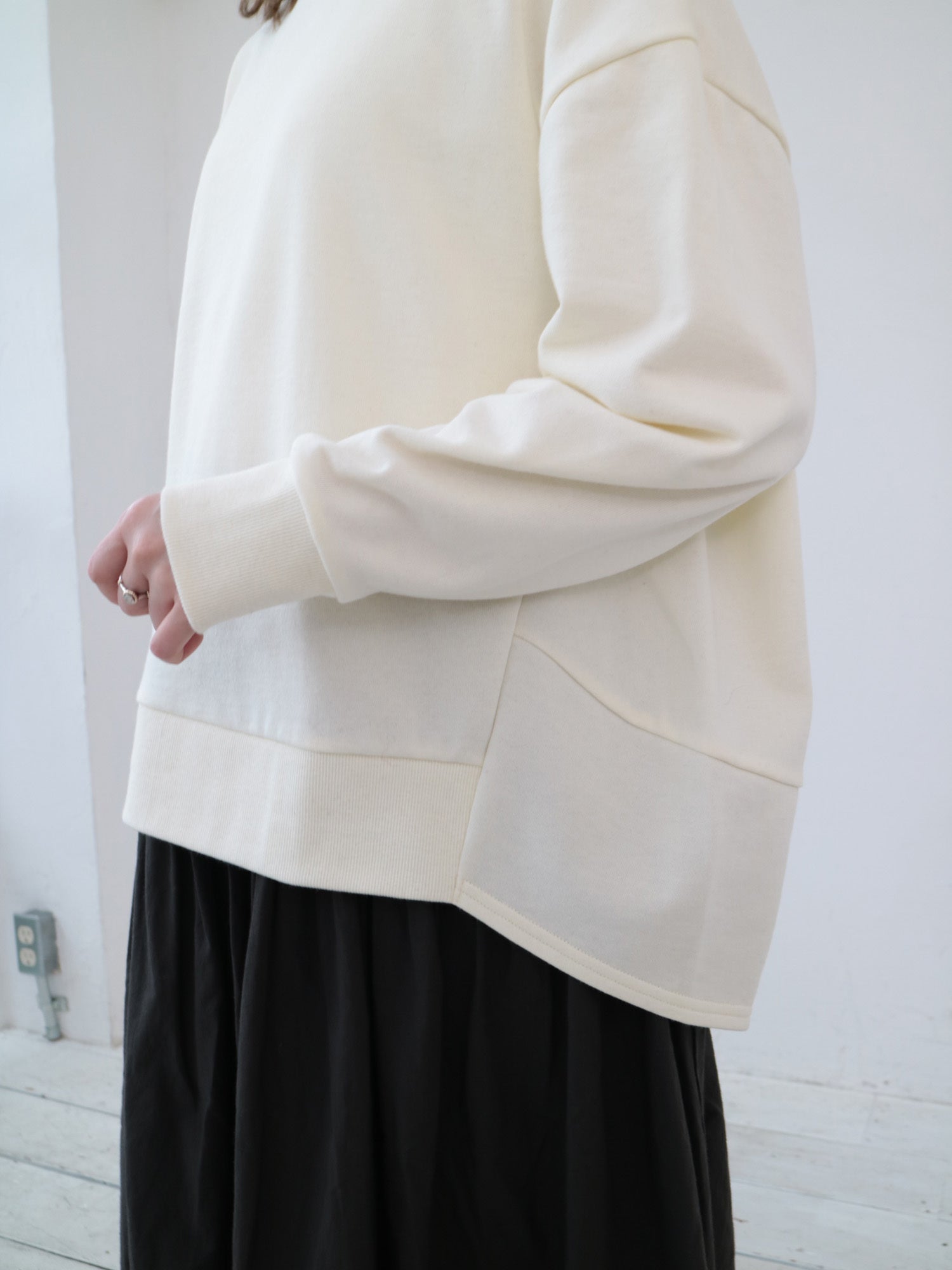 YARRA ミニ裏毛切替ラウンドプルオーバー YR-1541-224