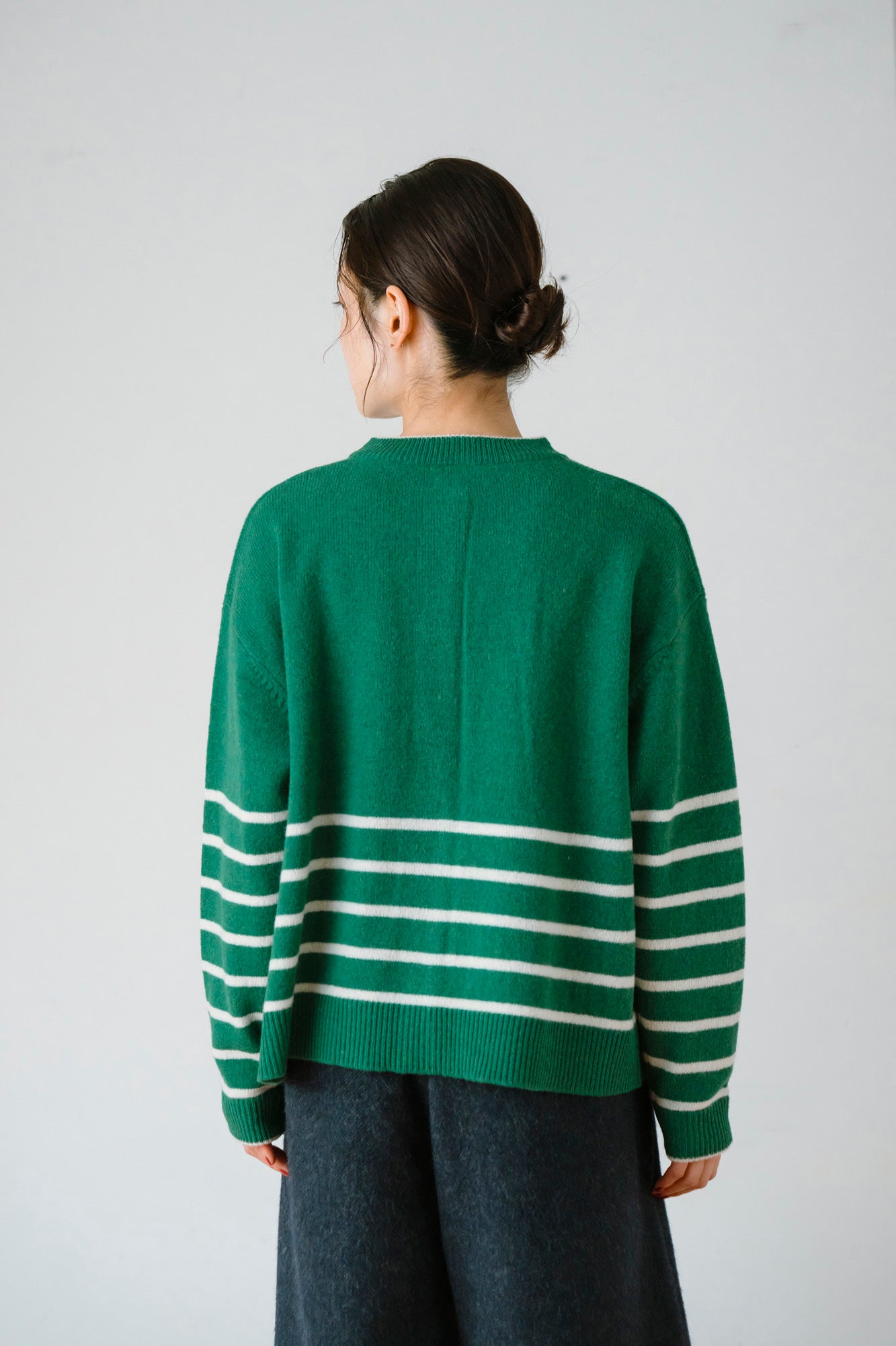 YARRA　ラムウール配色ニットカーディガン　YR-1552-273