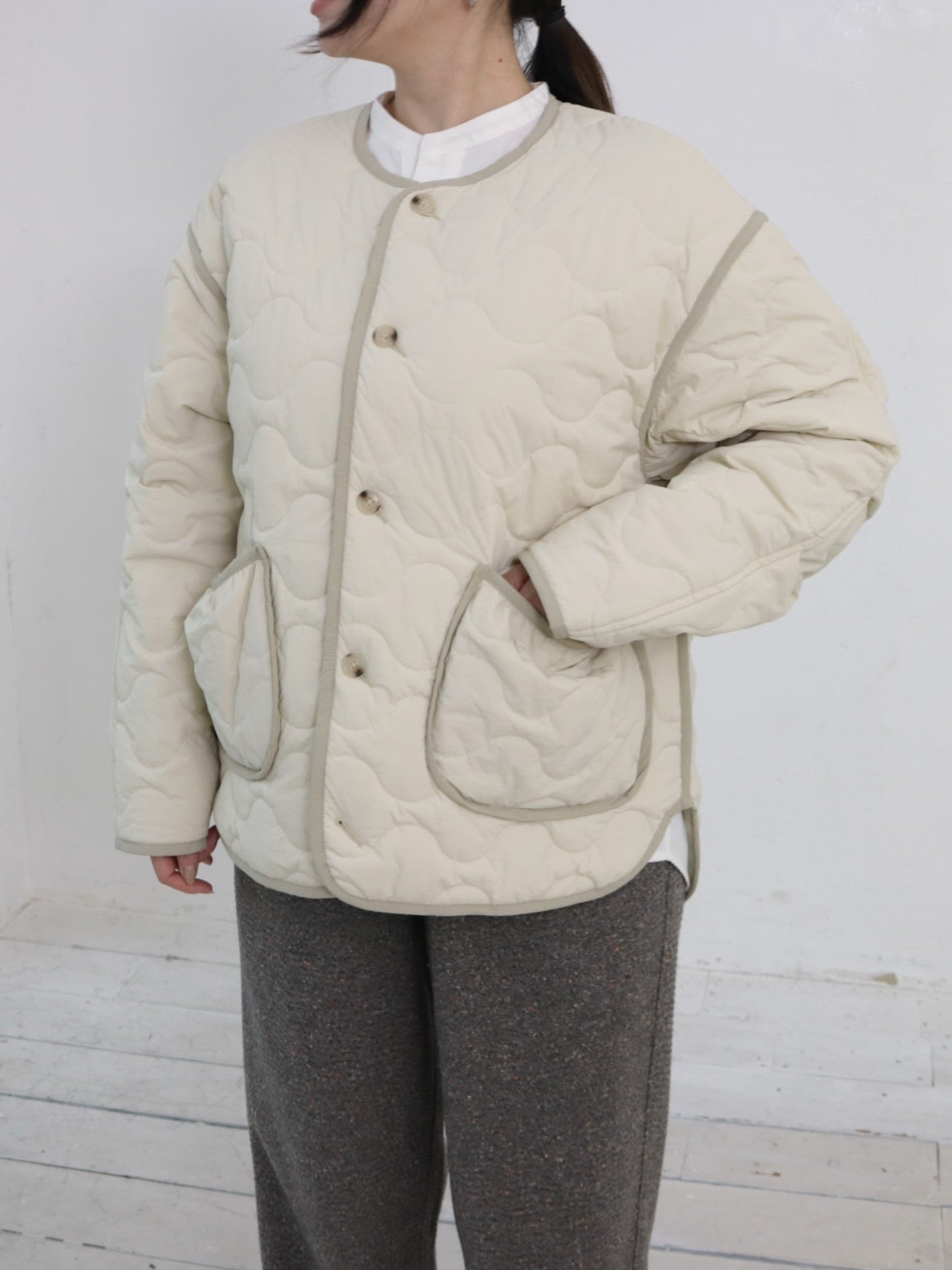 YARRA NEU　sorona中綿配色キルティングジャンパー　NU-5557-427