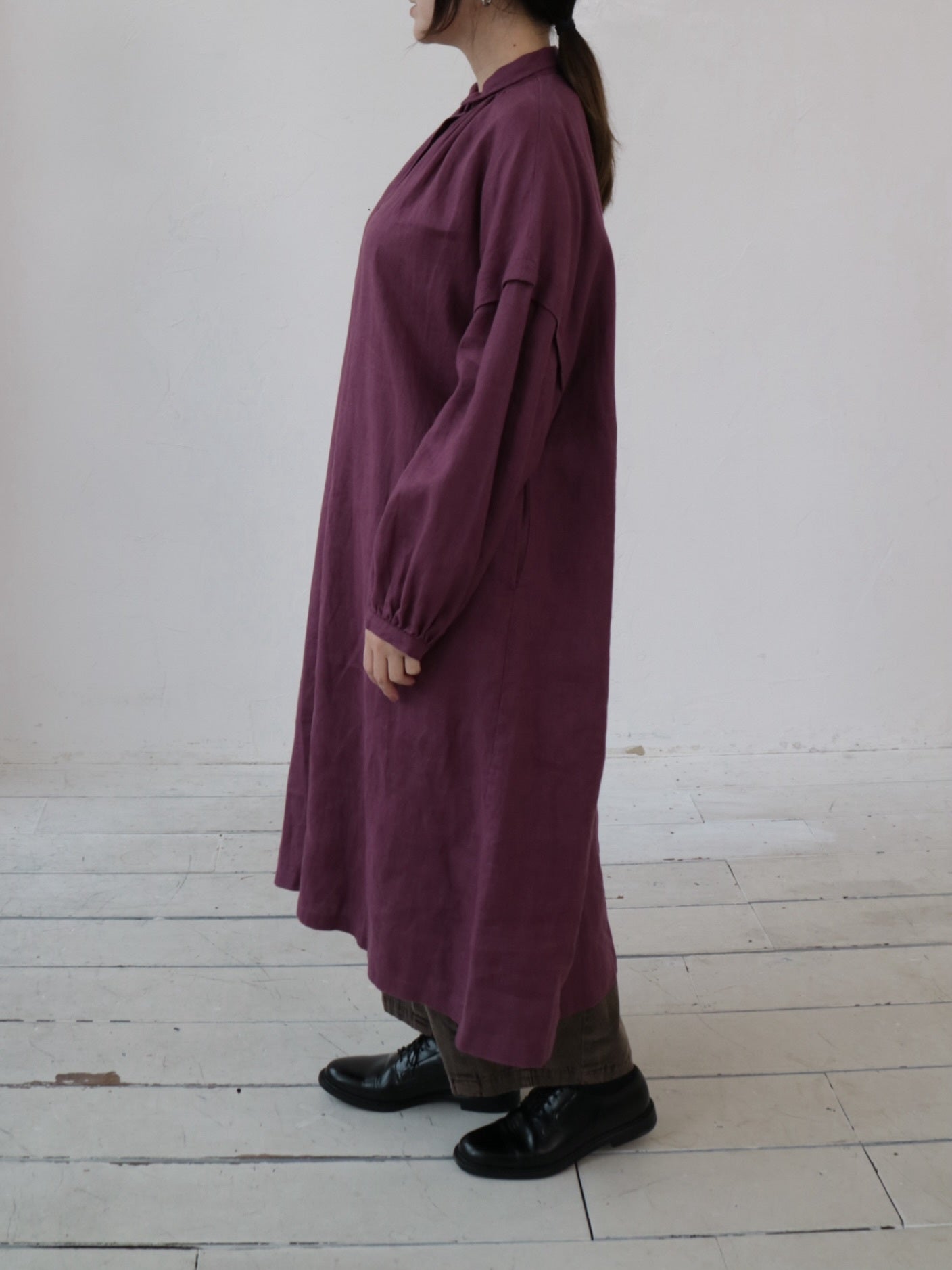 YARRA　リネン100ギャザーワンピース　YR-1544-240