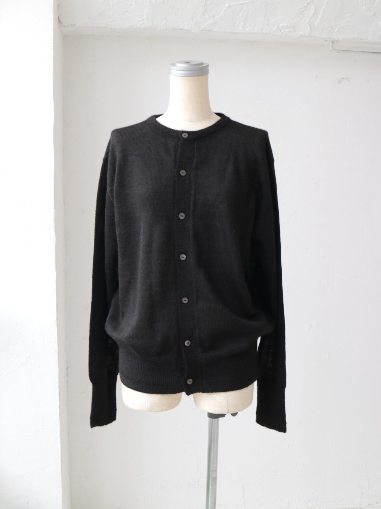 YARRA NEU　ブラックアルパカニットカーディガン　NU-5552-430