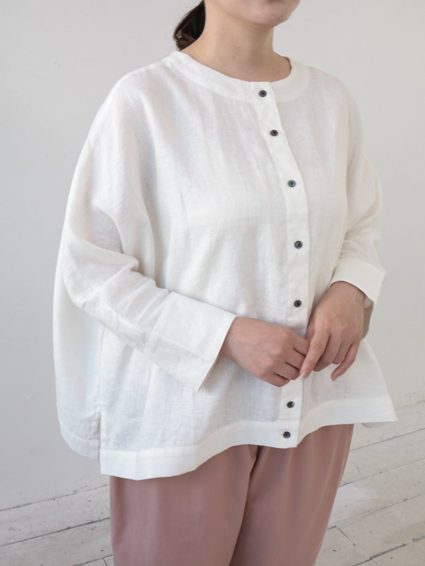 YARRA　リネン100ワイド２WAYブラウス　YR-1543-205