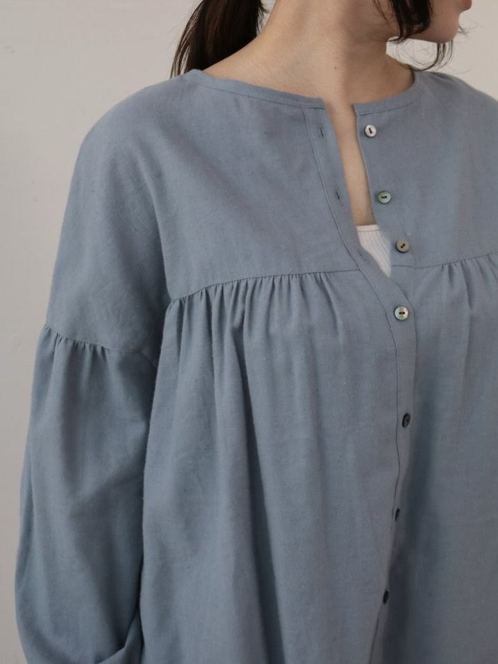 YARRA　オリジナルツイルヨークギャザーブラウス　YR-1553-248