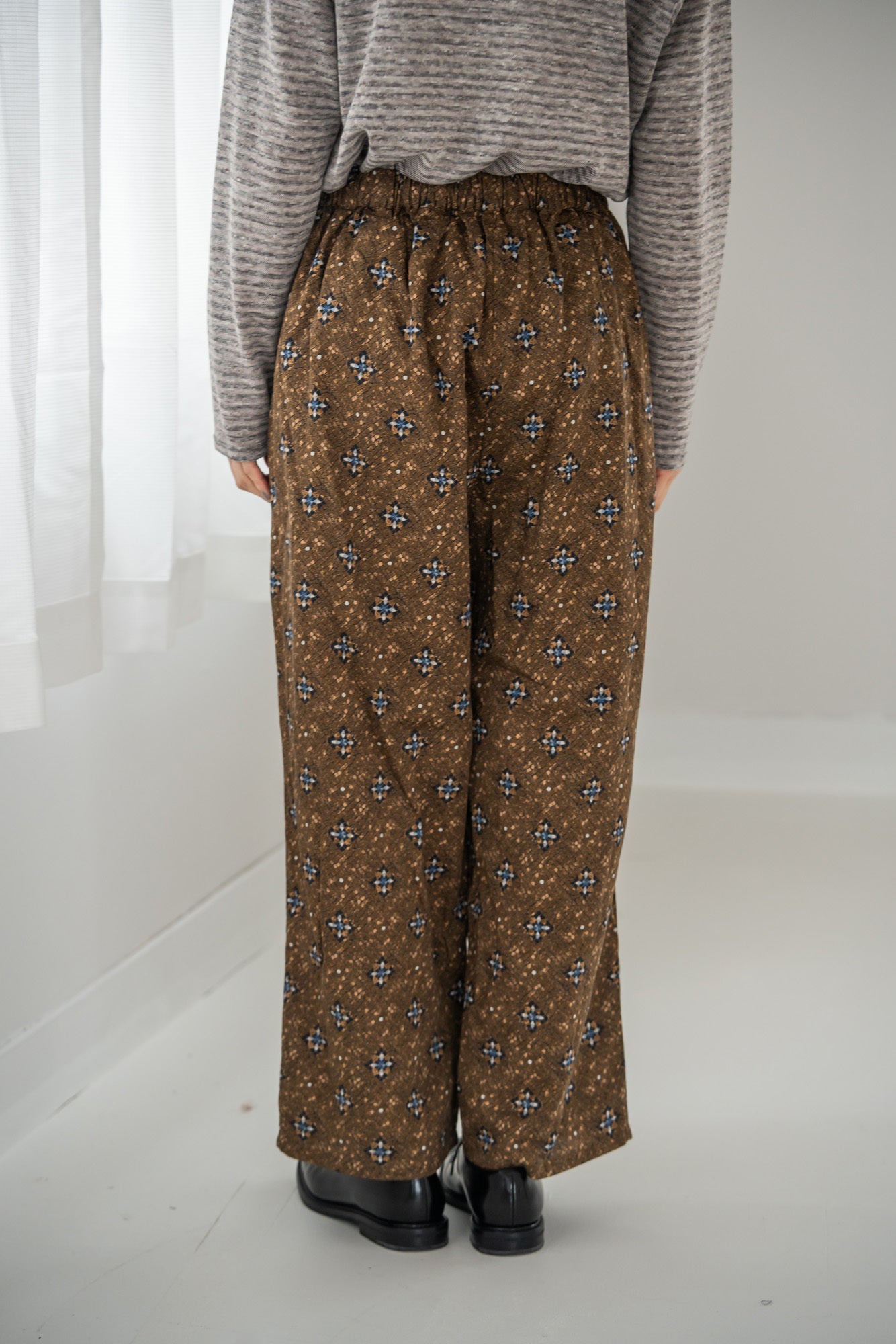 YARRA　INDIAプリントストレートパンツ　YR-1545-213