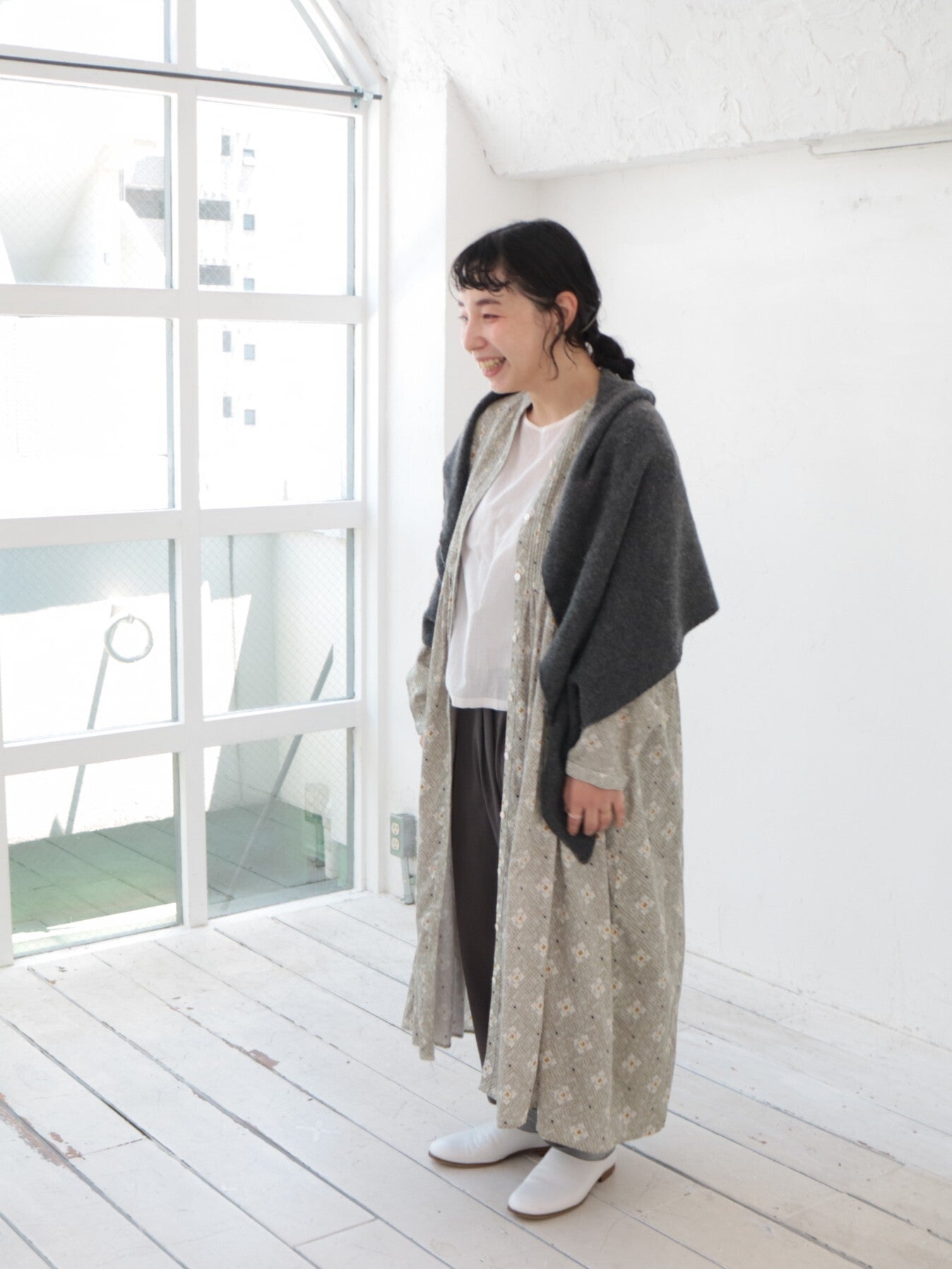 YARRA　INDIAプリントピンタックワンピース　YR-1544-212