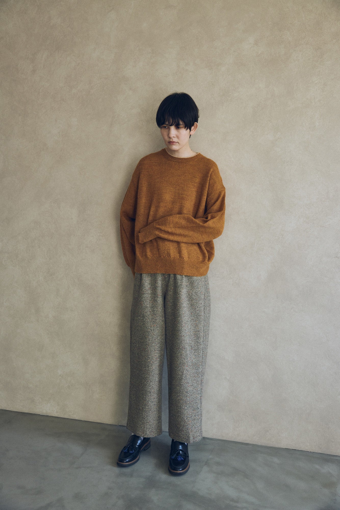 YARRA NEU　カラーネップ起毛パンツ　NU-5555-424