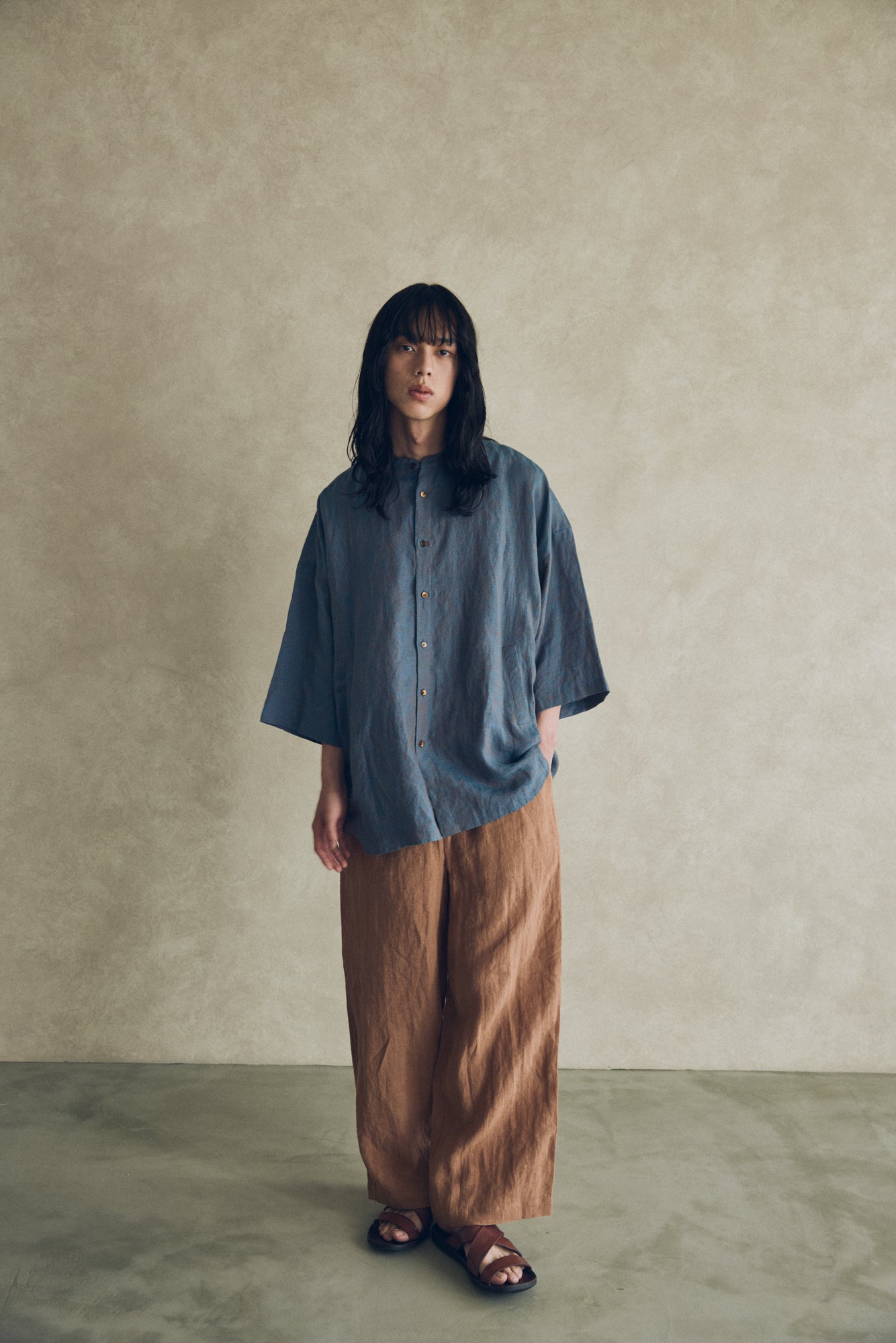 YARRA NEU BIGMIXリネンチュニックシャツ NU-5533-448