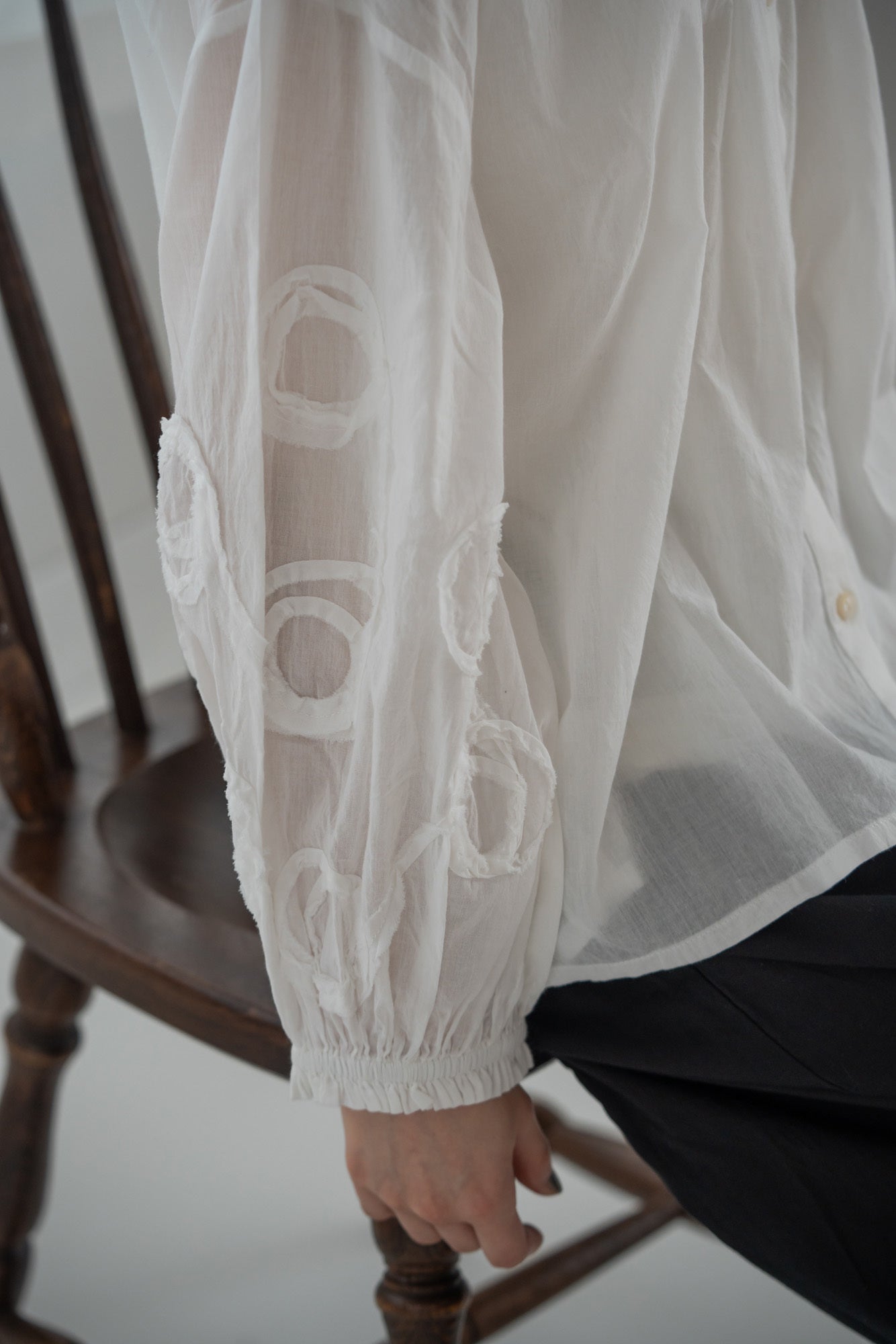 YARRA　INDIAドットテープ刺繍ブラウス　YR-1543-207