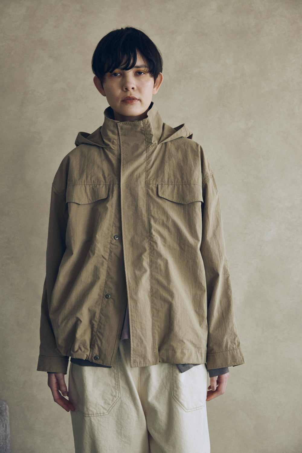 YARRA NEU　C/NYフード付ミドルブルゾン　NU-5547-413