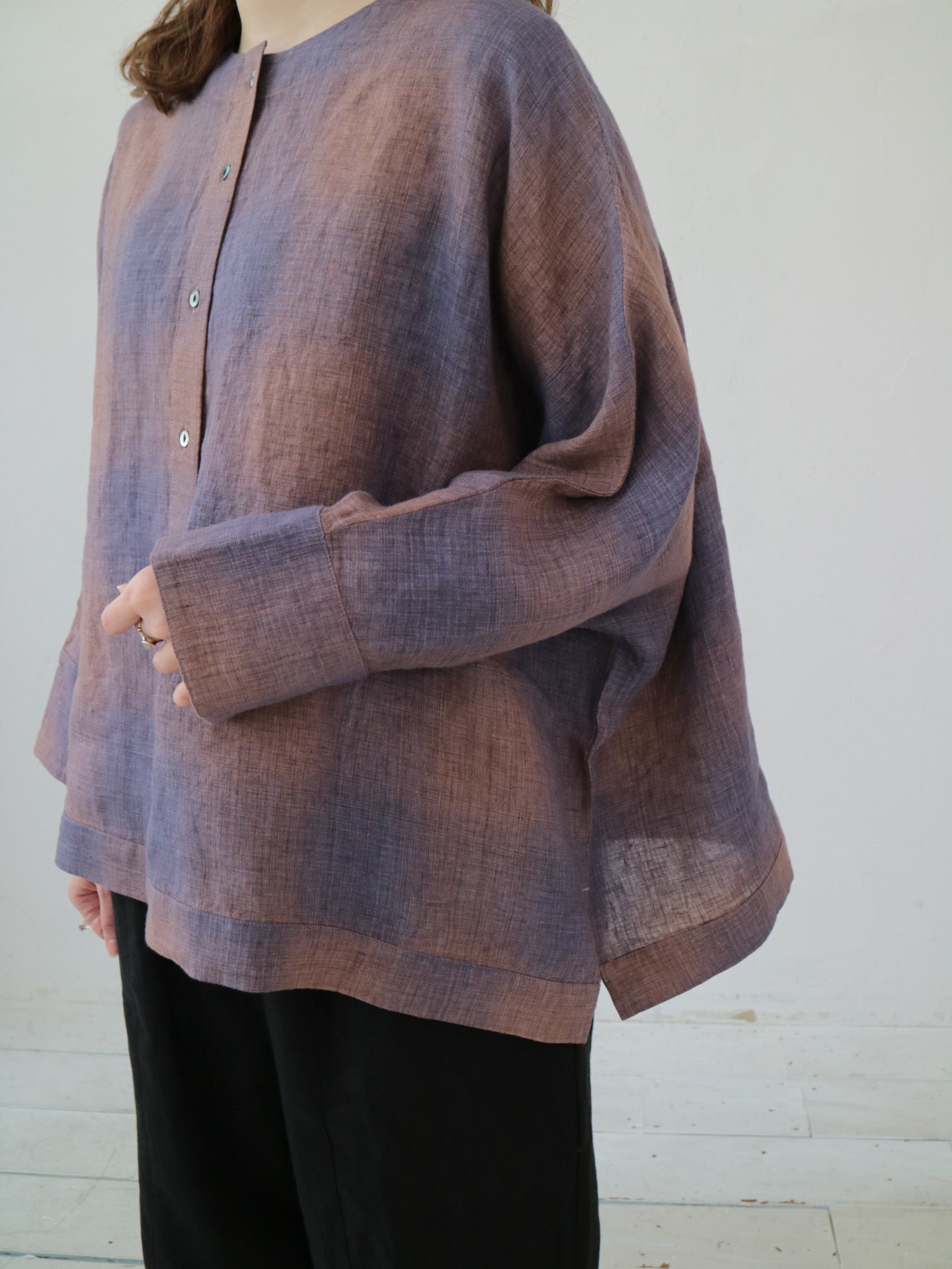 YARRA　リネン100ワイド２WAYブラウス　YR-1543-205