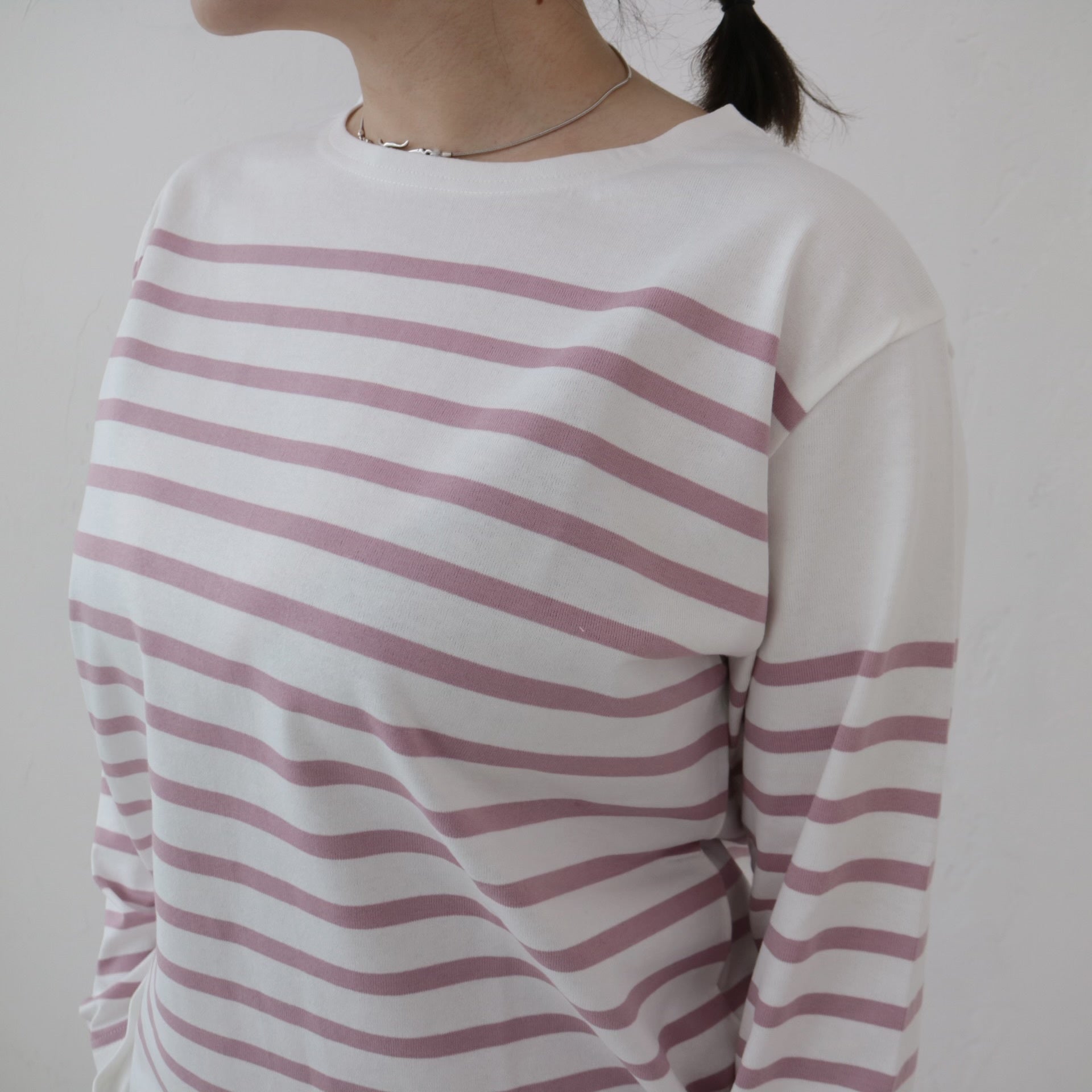 YARRA NEU　オーガニックコットンパネルボーダーカットソー　NU-5411-402