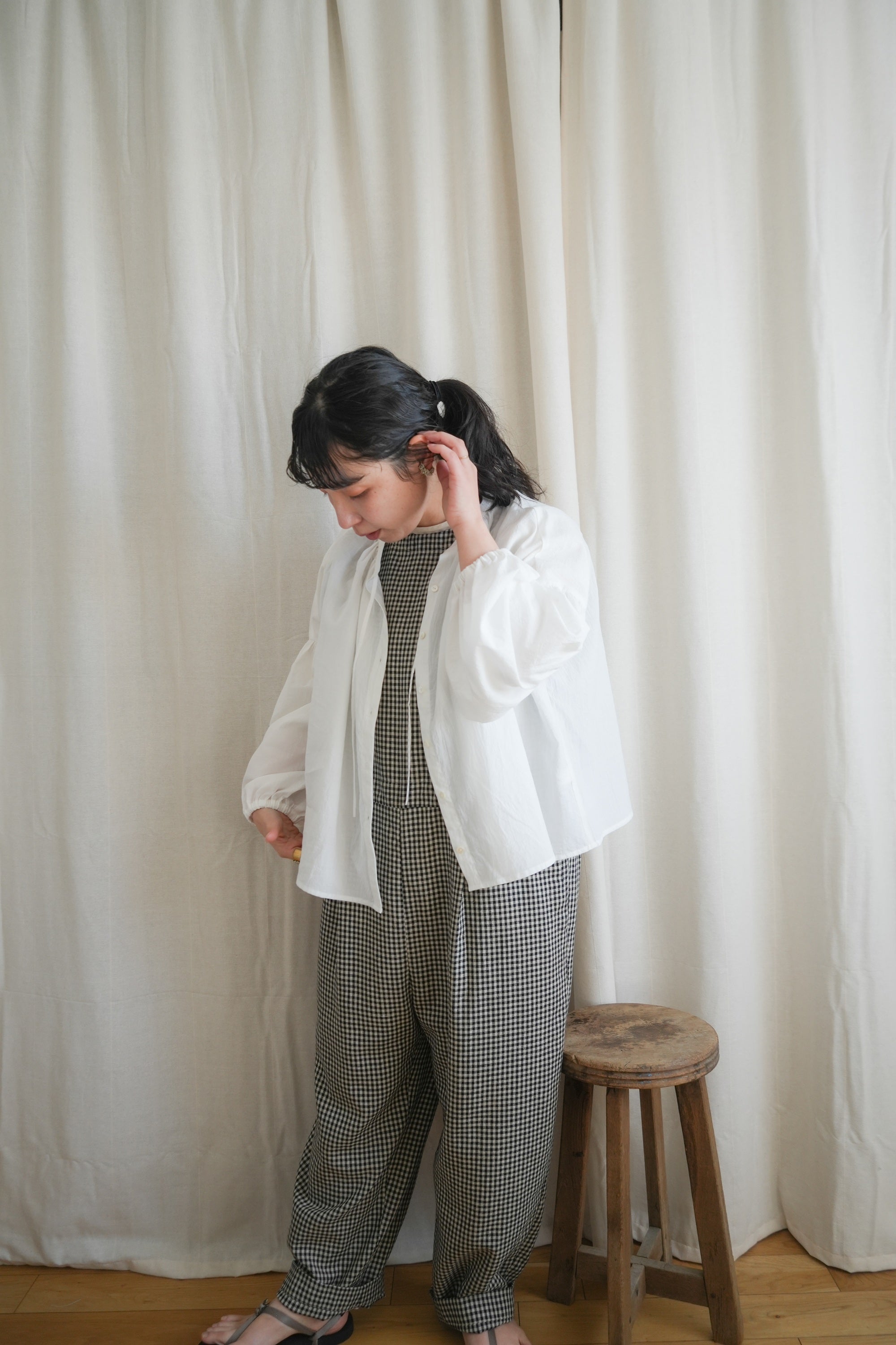 amixYARRA ストール付きフリルサロペット YR-1624-313