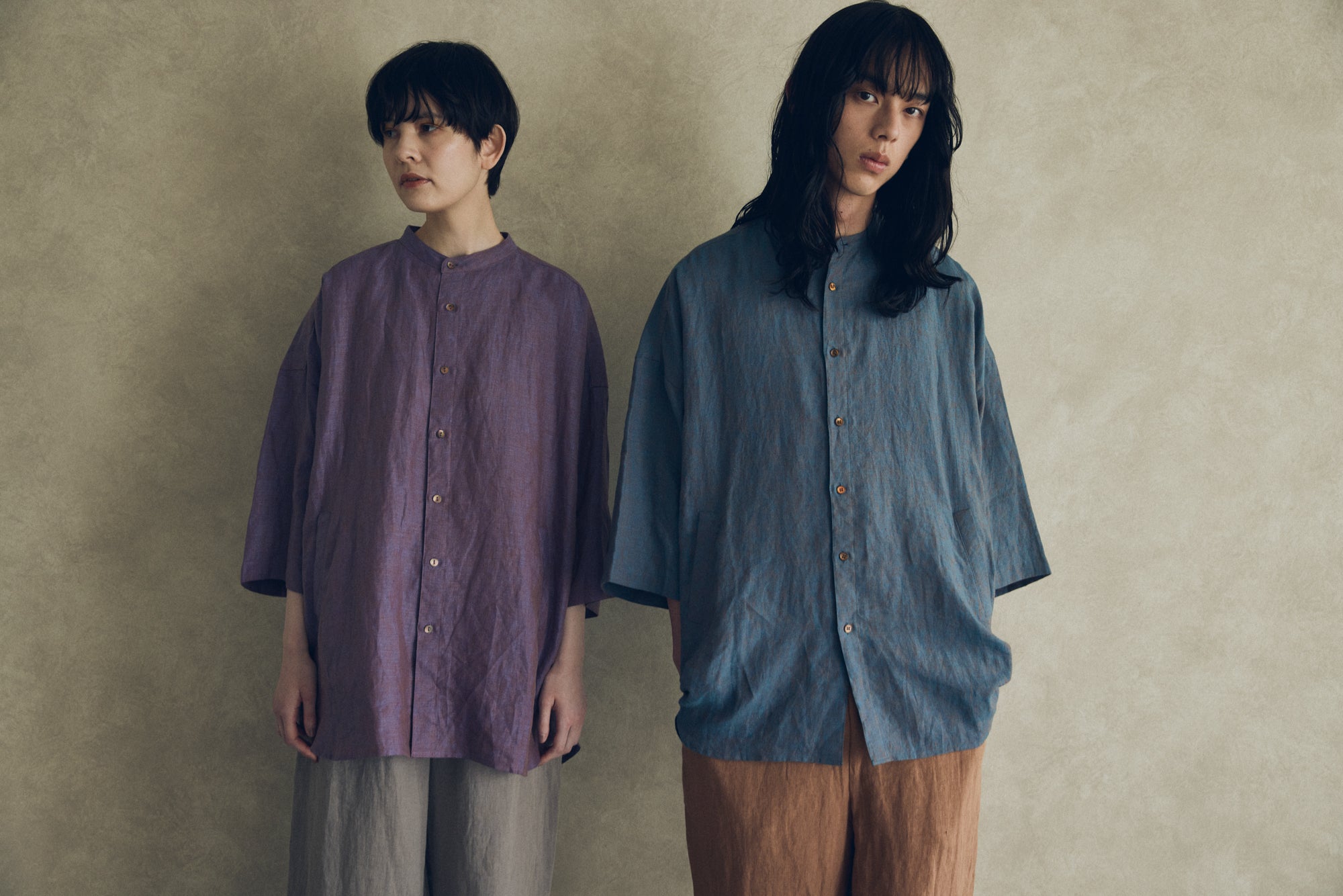 YARRA NEU　BIGMIXリネンチュニックシャツ　NU-5533-448