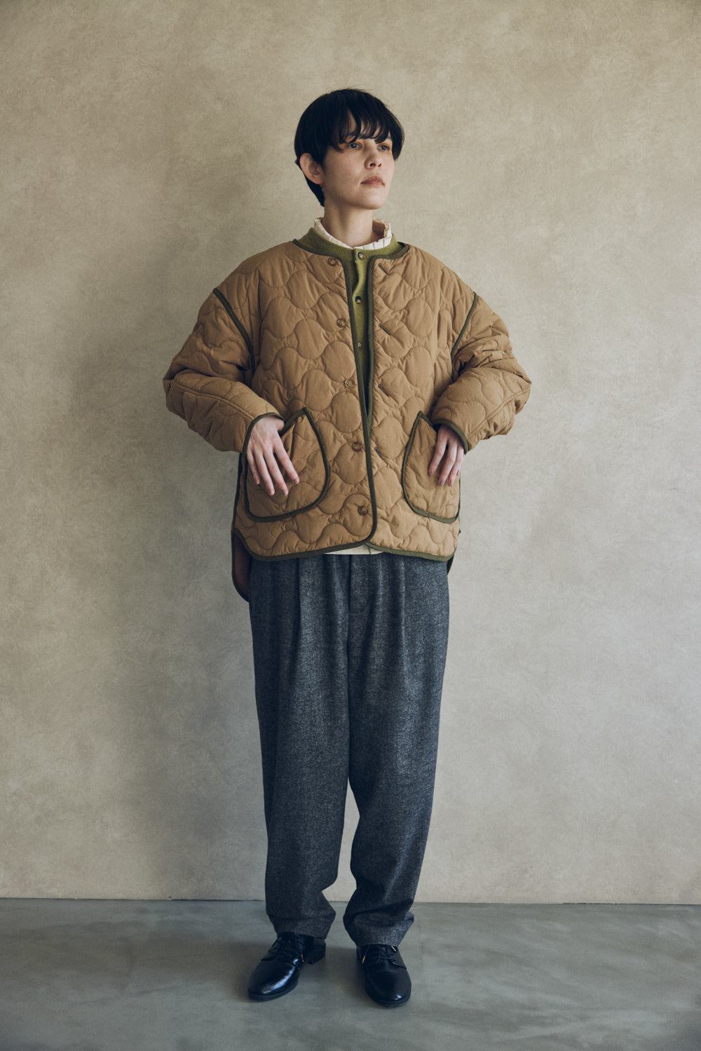 YARRA NEU　sorona中綿配色キルティングジャンパー　NU-5557-427