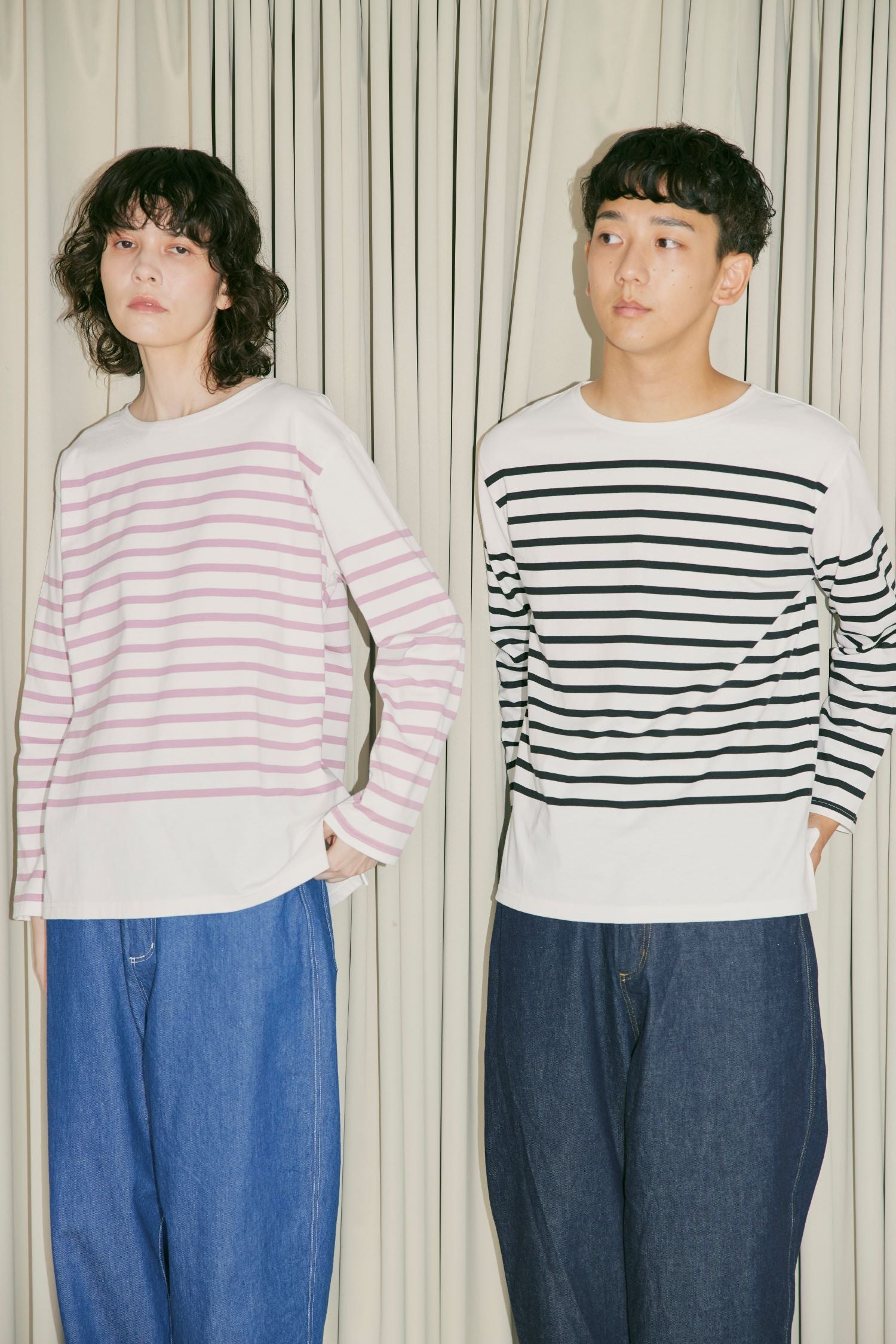 YARRA NEU　オーガニックコットンパネルボーダーカットソー　NU-5411-402