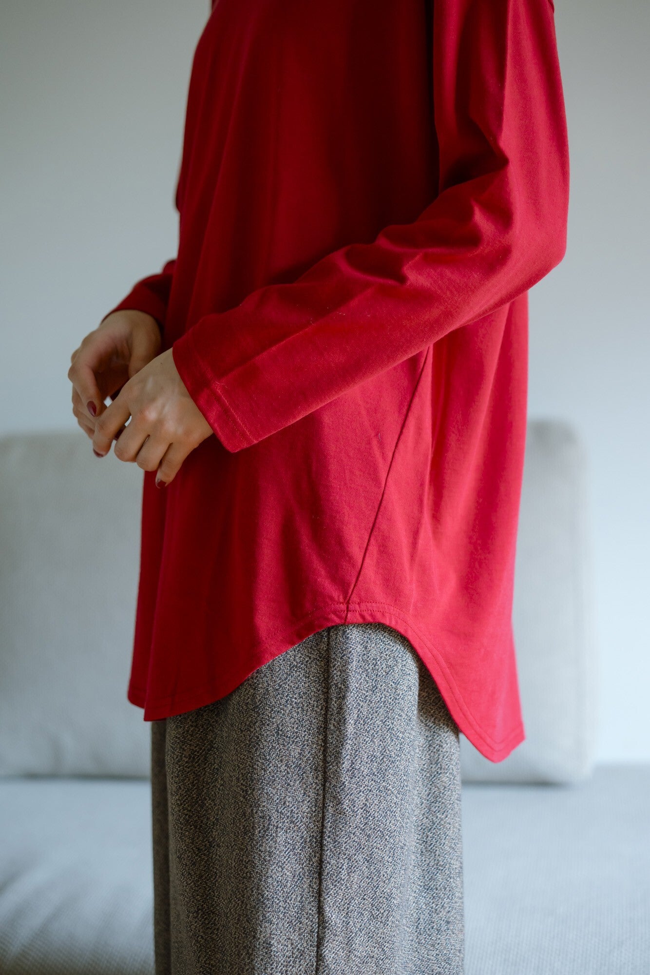 YARRA　ナチュラルソフト天竺ロングカットソー　YR-1551-284