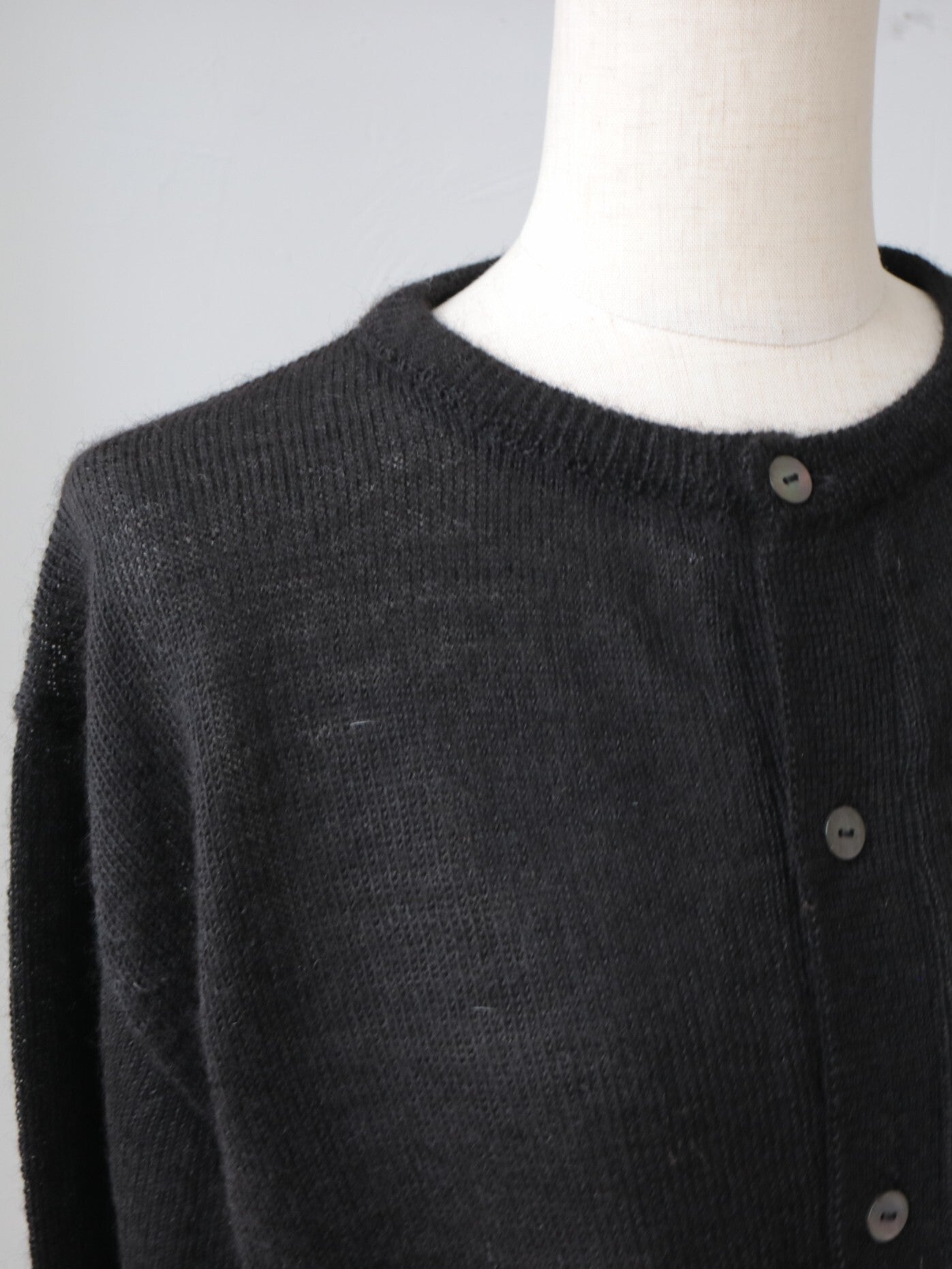 YARRA NEU　ブラックアルパカニットカーディガン　NU-5552-430