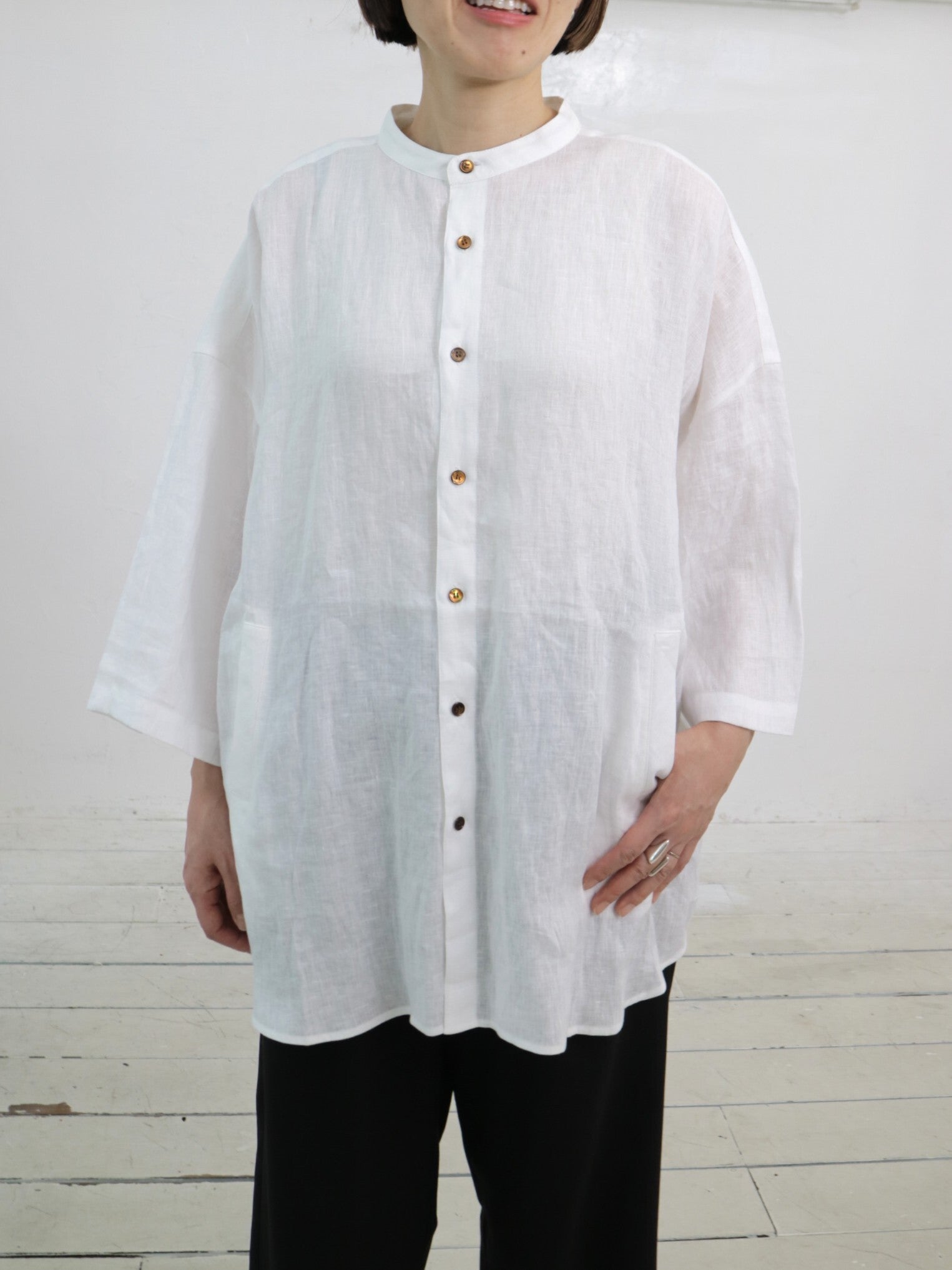 YARRA NEU BIGMIXリネンチュニックシャツ NU-5533-448