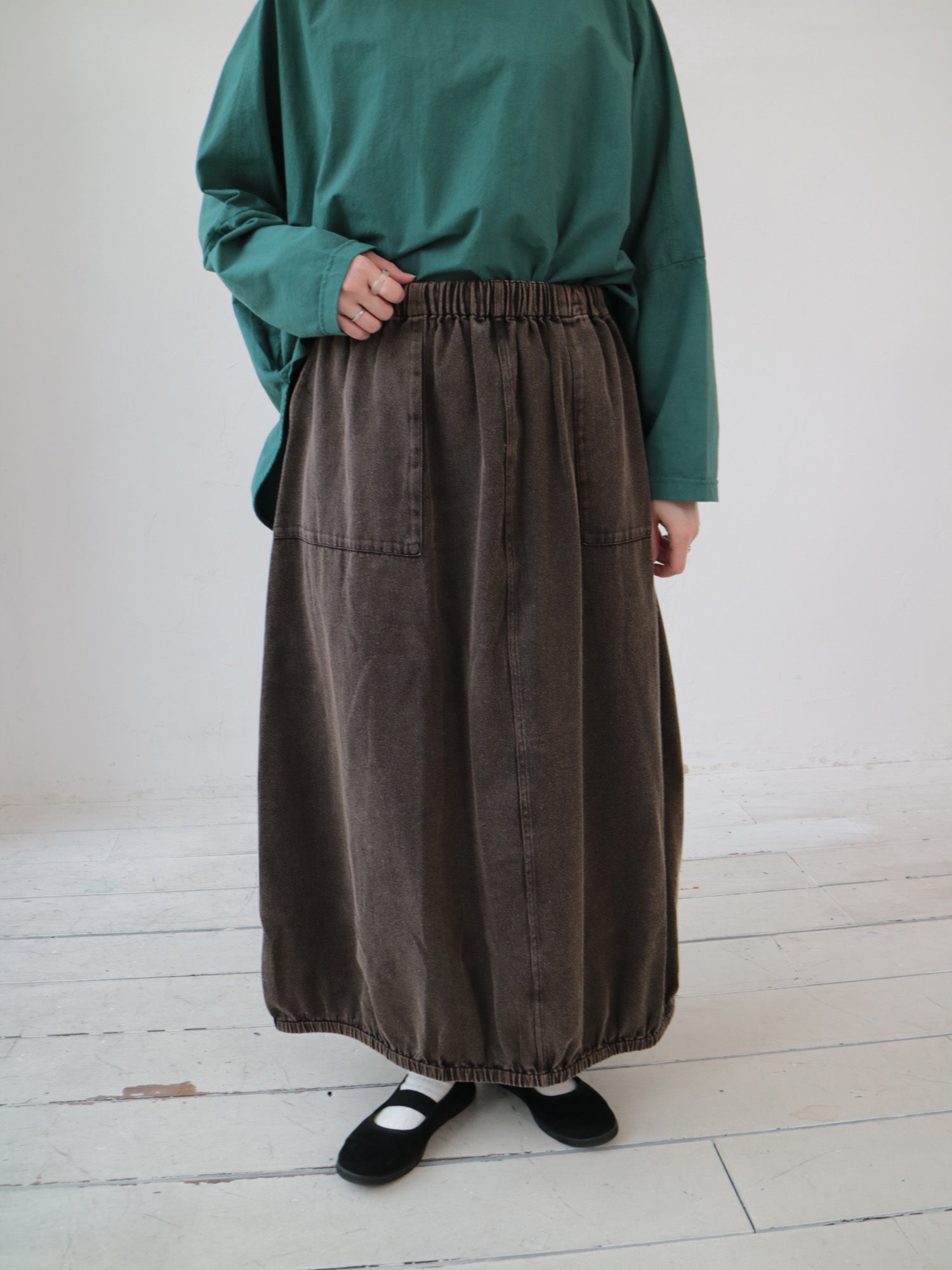 YARRA　INDIAエンザイム裾ゴムスカート　YR-1546-244
