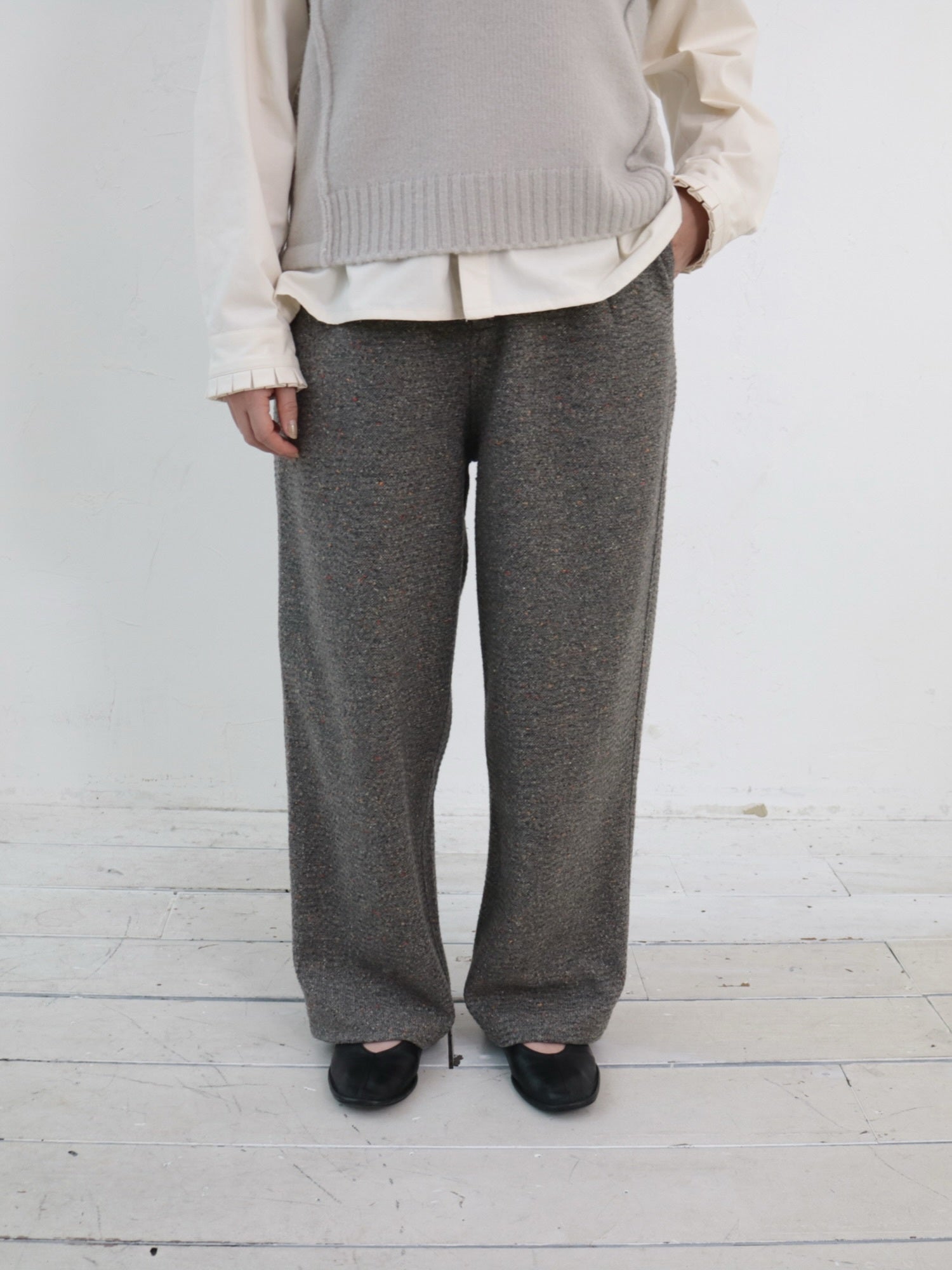 YARRA NEU　カラーネップ起毛パンツ　NU-5555-424