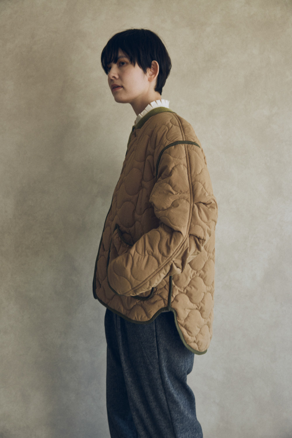 YARRA NEU　sorona中綿配色キルティングジャンパー　NU-5557-427