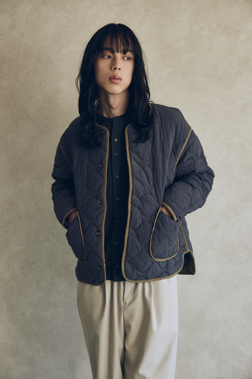 YARRA NEU　sorona中綿配色キルティングジャンパー　NU-5557-427