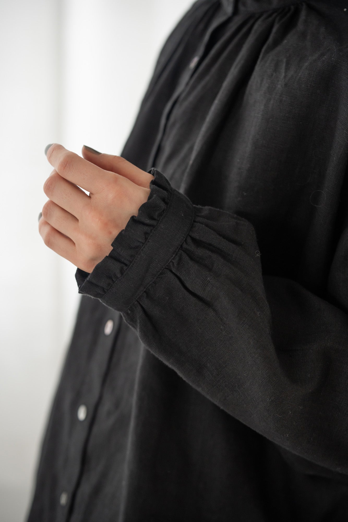 YARRA　リネン100フリルカラー2WAYブラウス　YR-1543-211