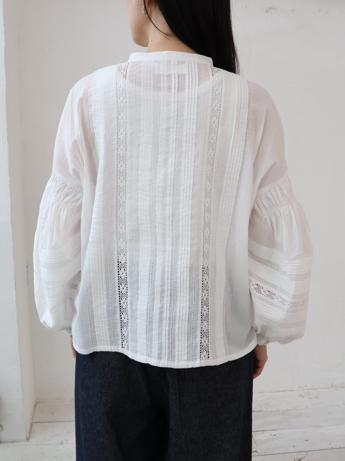 YARRA　INDIAピンタックレースブラウス　YR-1643-209