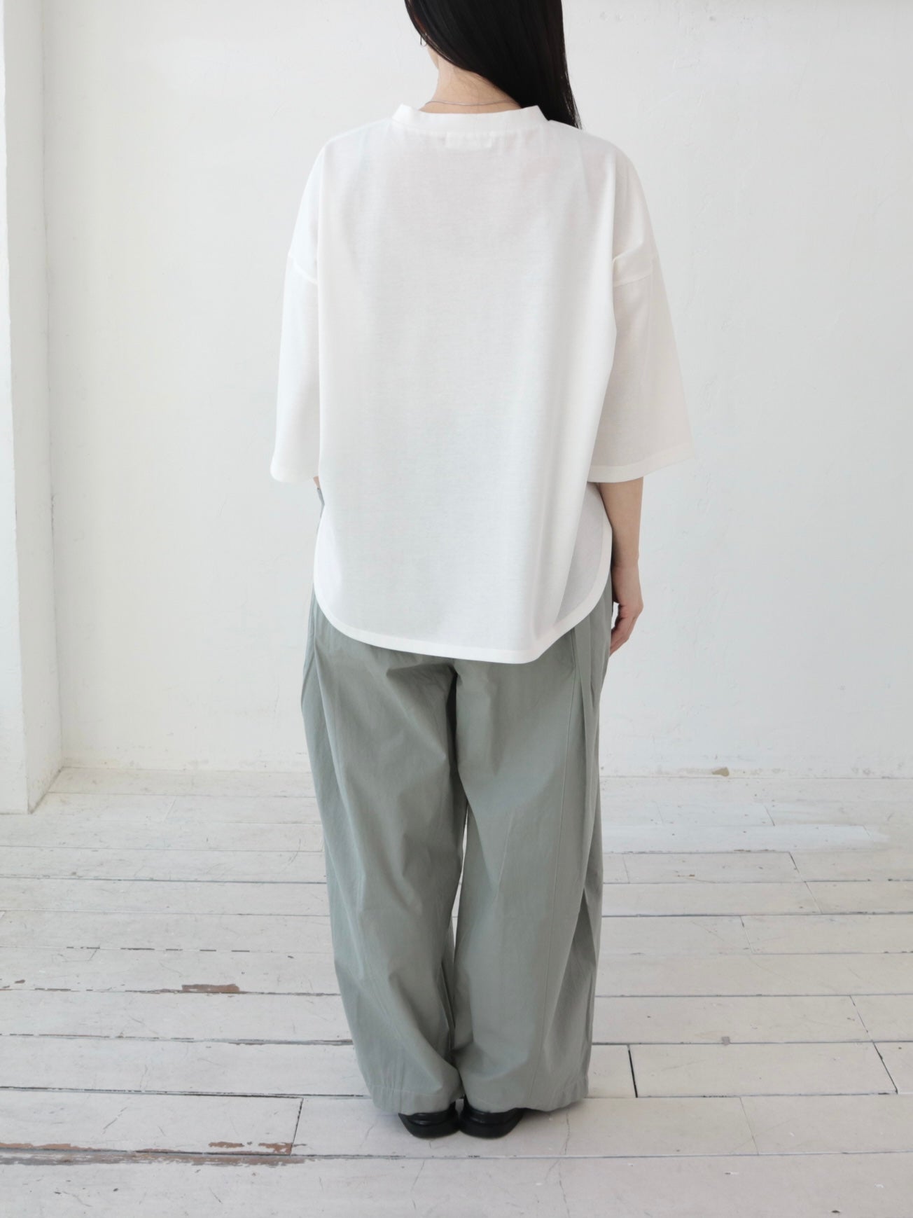 YARRA　シルキータッチ５分袖レースTEE　YR-1641-201