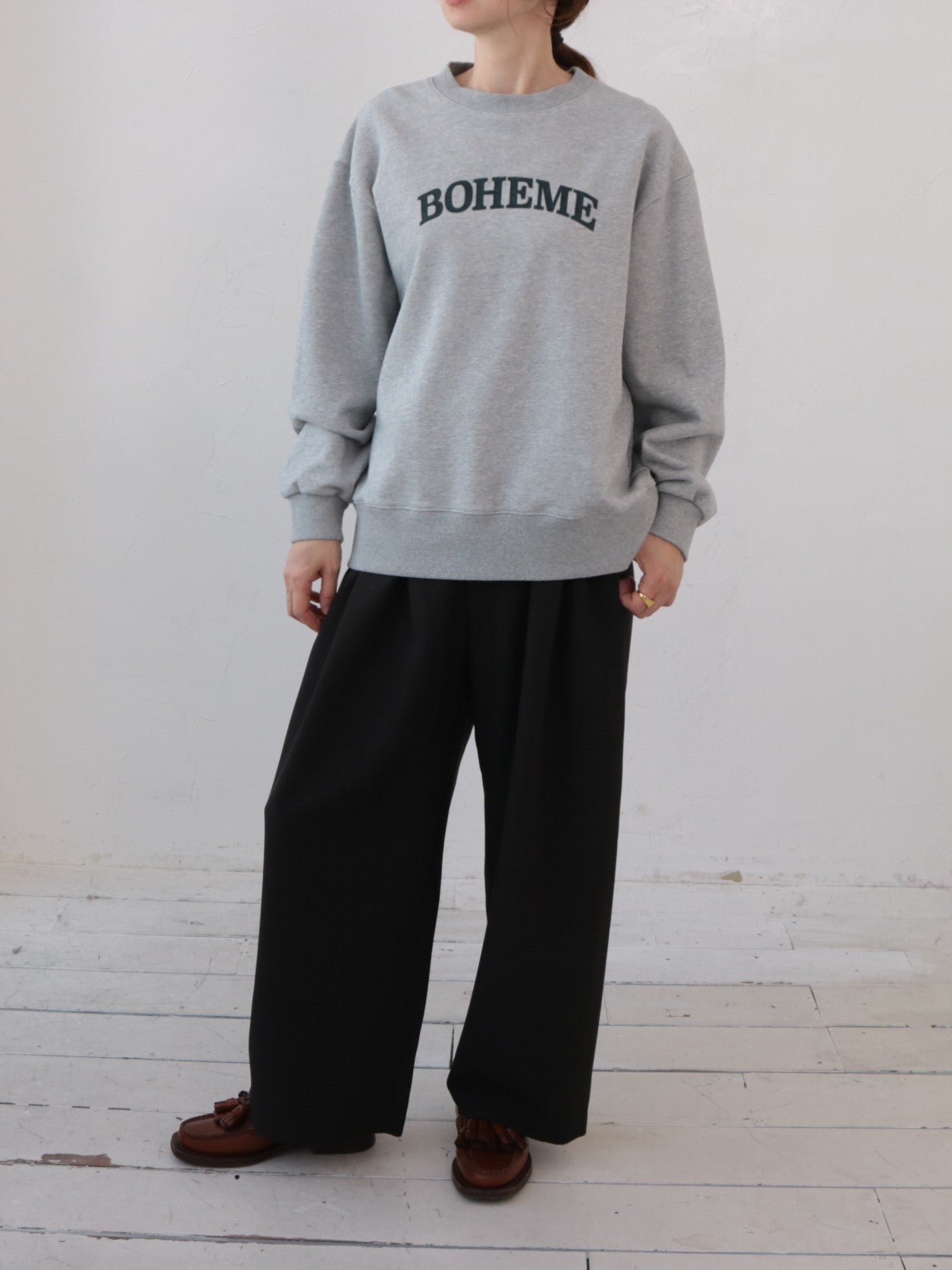 doux bleu　ウーリーノ タックパンツ　DB-2555-053