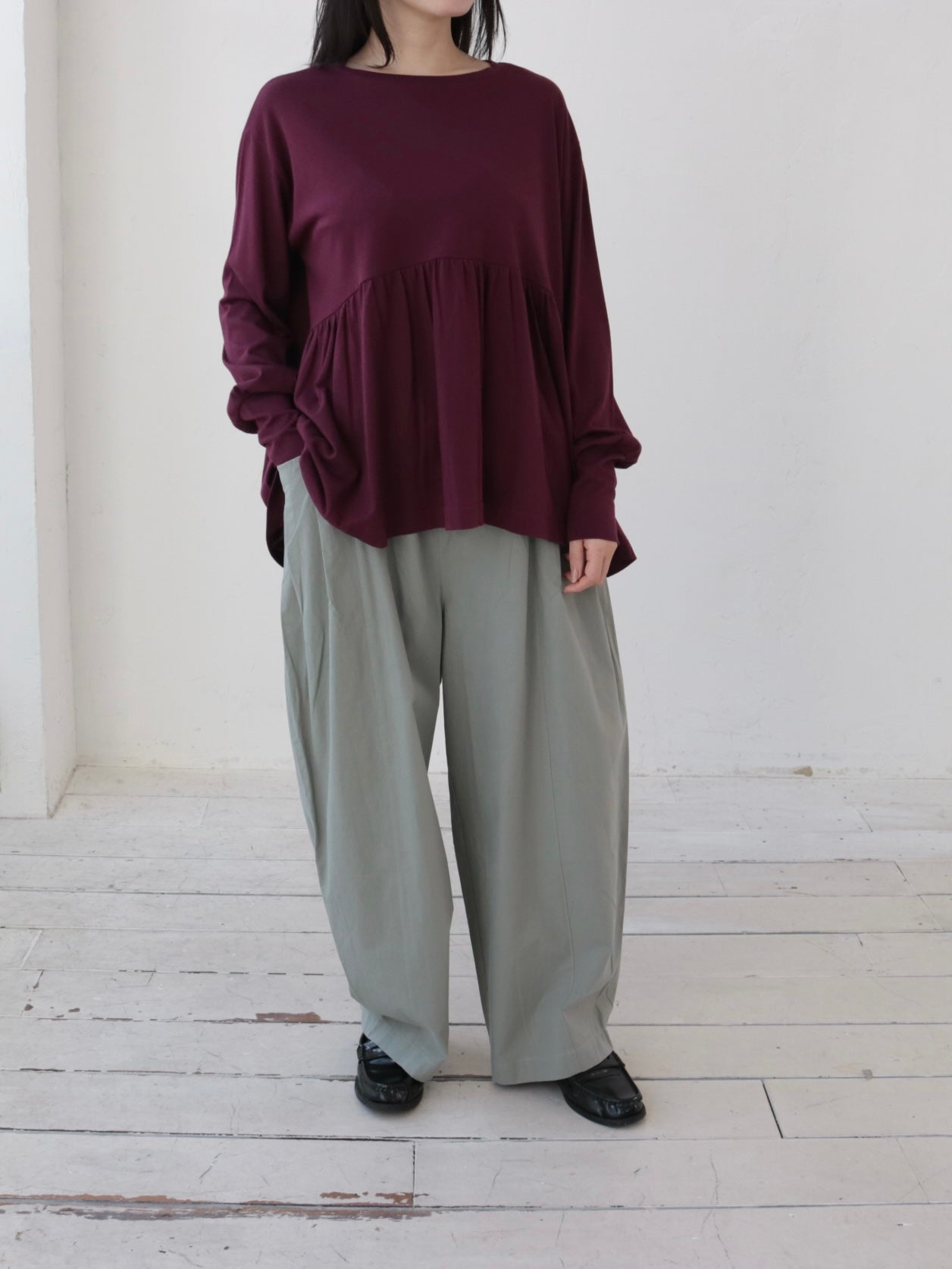 YARRA　ウエストギャザーカットプルオーバー　YR-1641-223