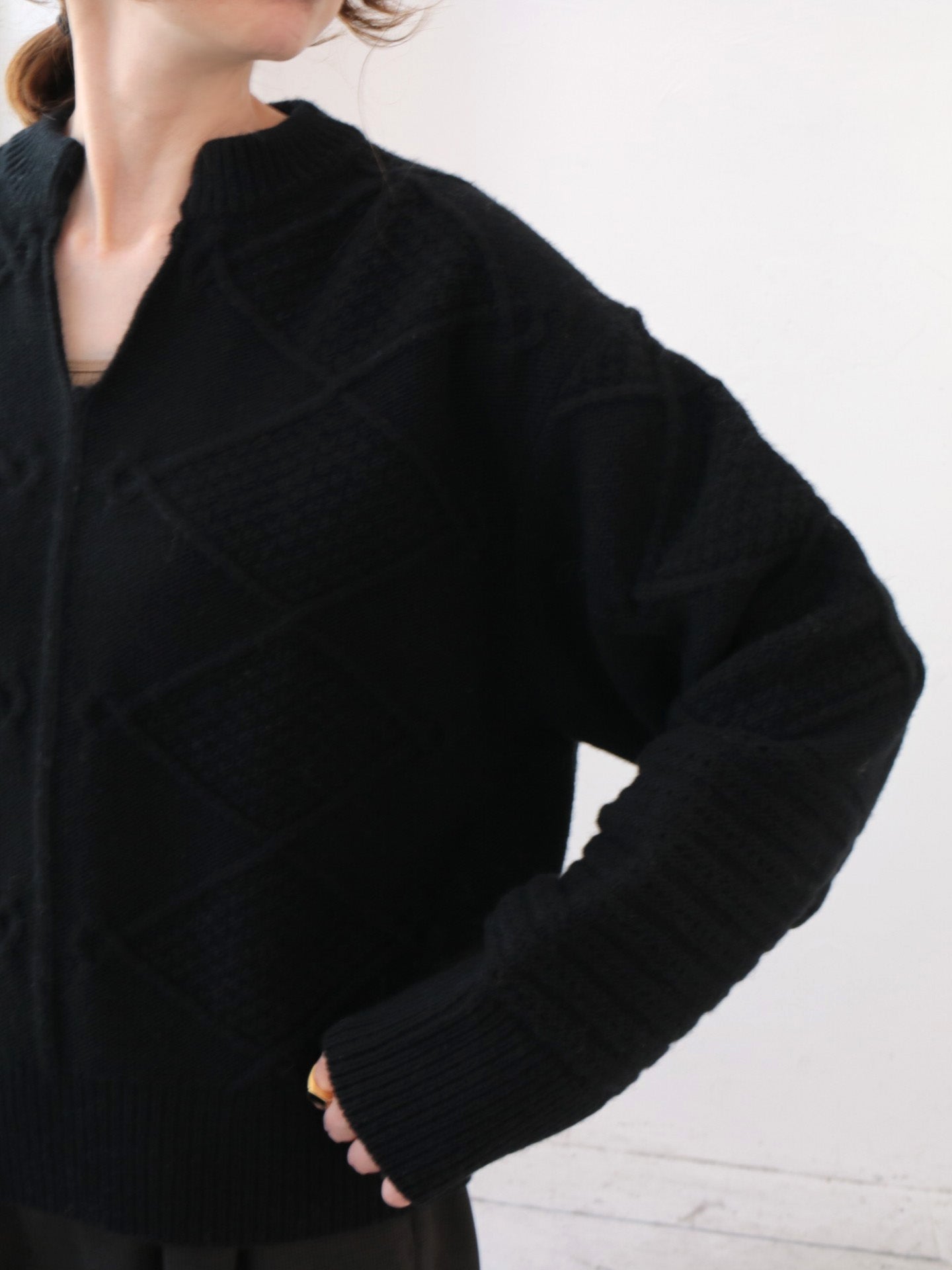 doux bleu　スキッパー アランニット　DB-2552-059