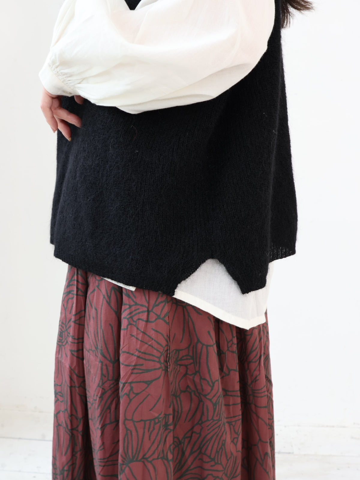 YARRA　INDIAプリントタックスカート　YR-1646-215