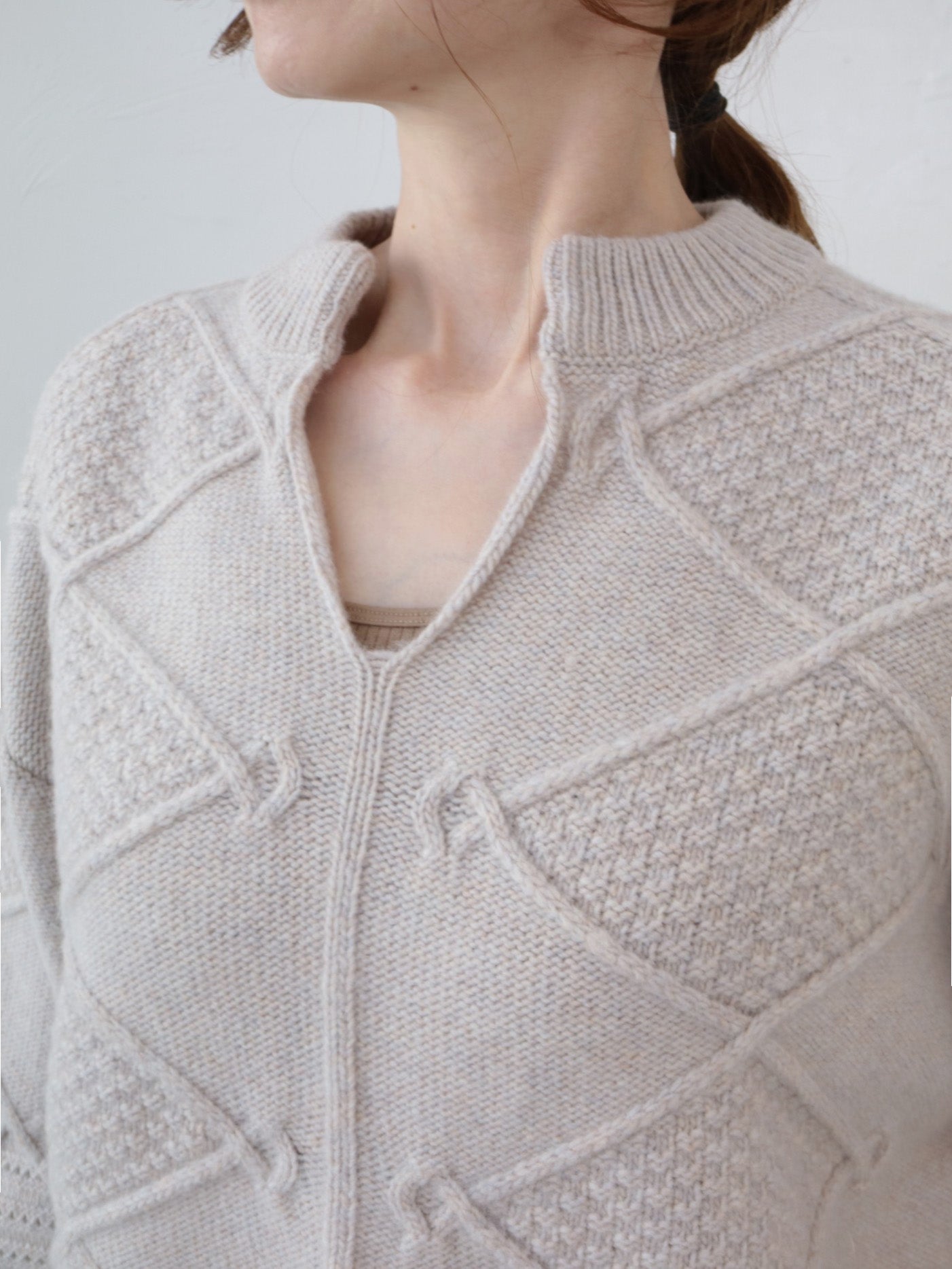 doux bleu　スキッパー アランニット　DB-2552-059