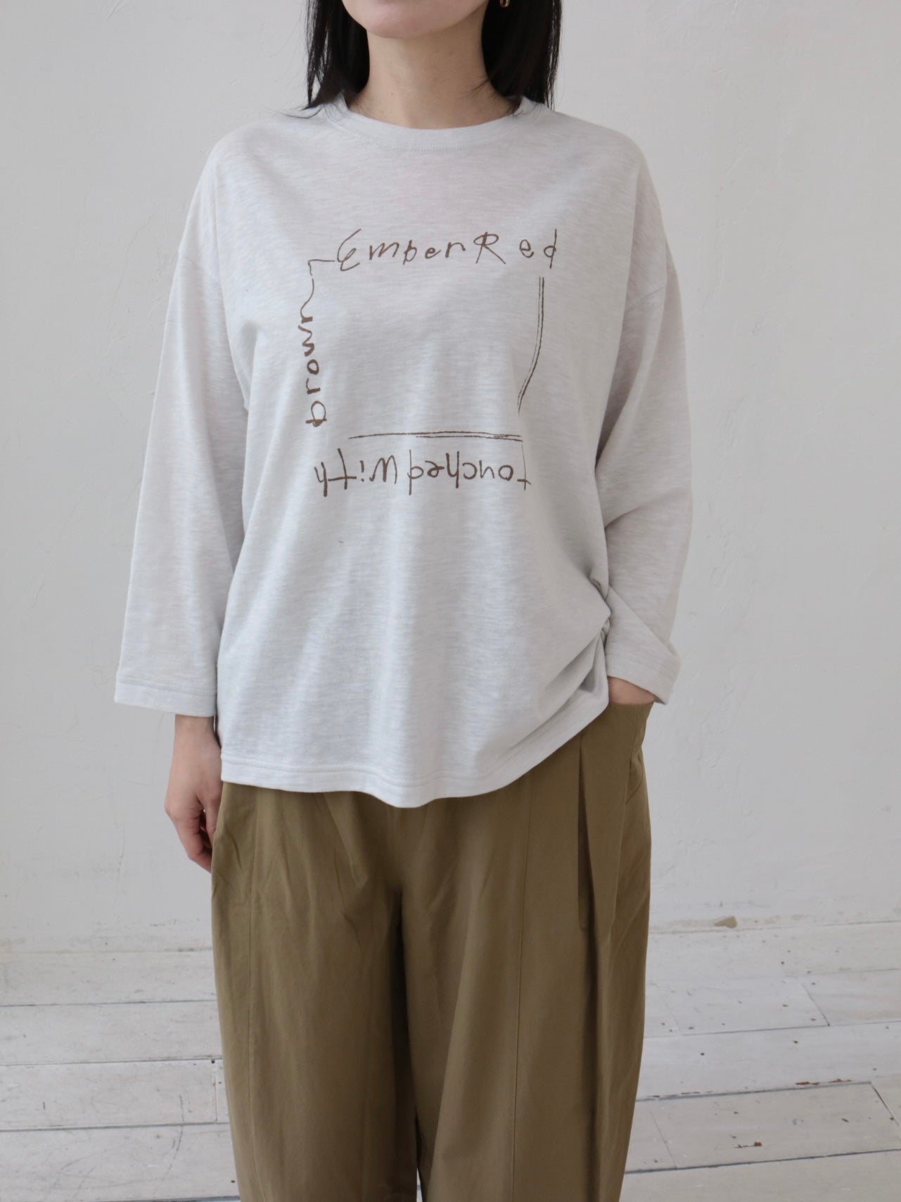 YARRA　スラブ天竺長袖ロゴTEE　YR-1641-206