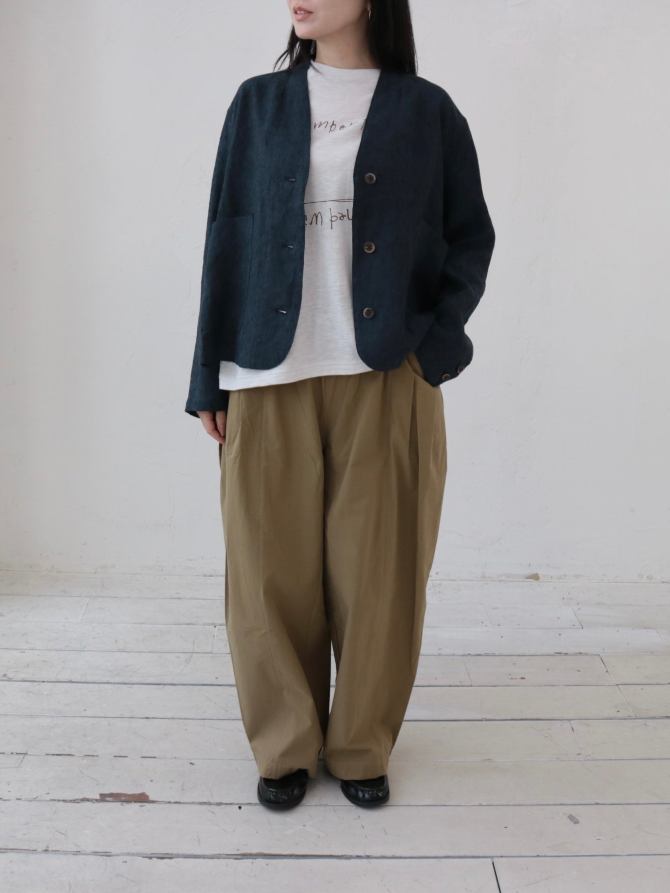 YARRA　リネン100ショルダーダーツジャケット　YR-1647-220