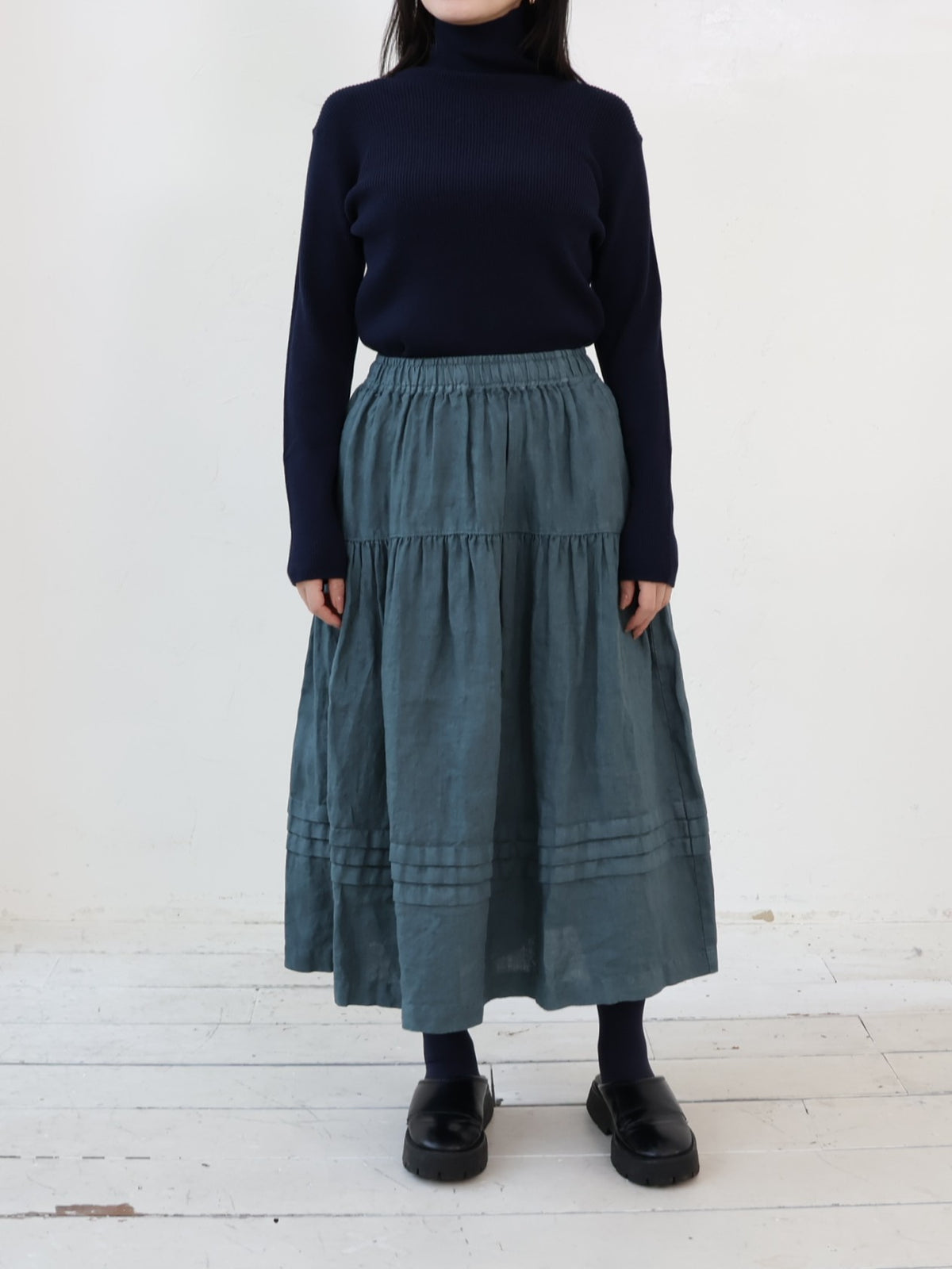 YARRA　オリジナルリネン切替スカート　YR-1646-242